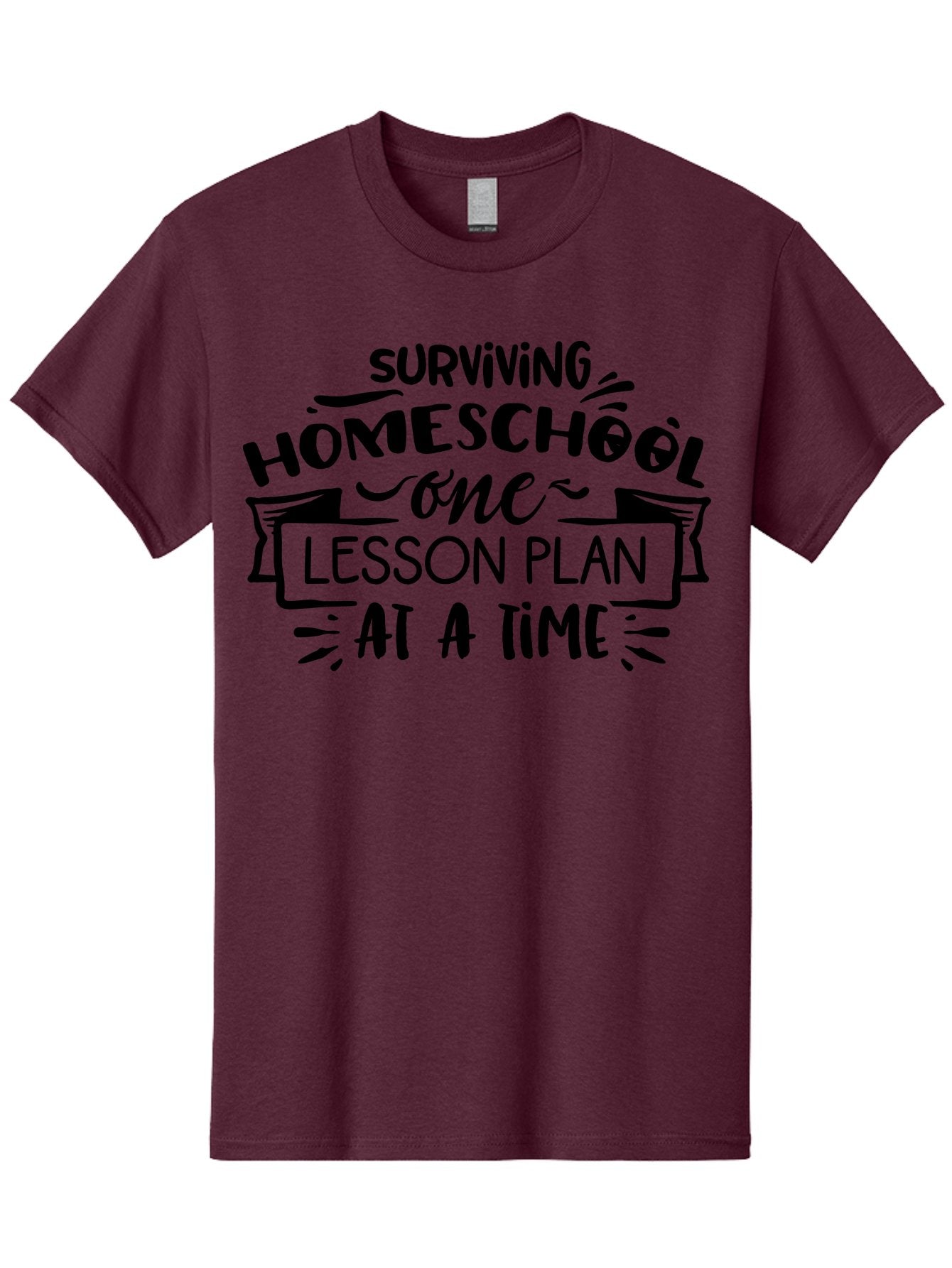 Surviving-Homeschool-8 Men'S Graphic Tee, 100% Cotton, Comfortable Casual Summer Wear, Machine Washable, Homeschool Survival, Lesson Planning, Education Humor, Teaching Tips, Parenting Advice, School Life, Funny Quotes Aab439