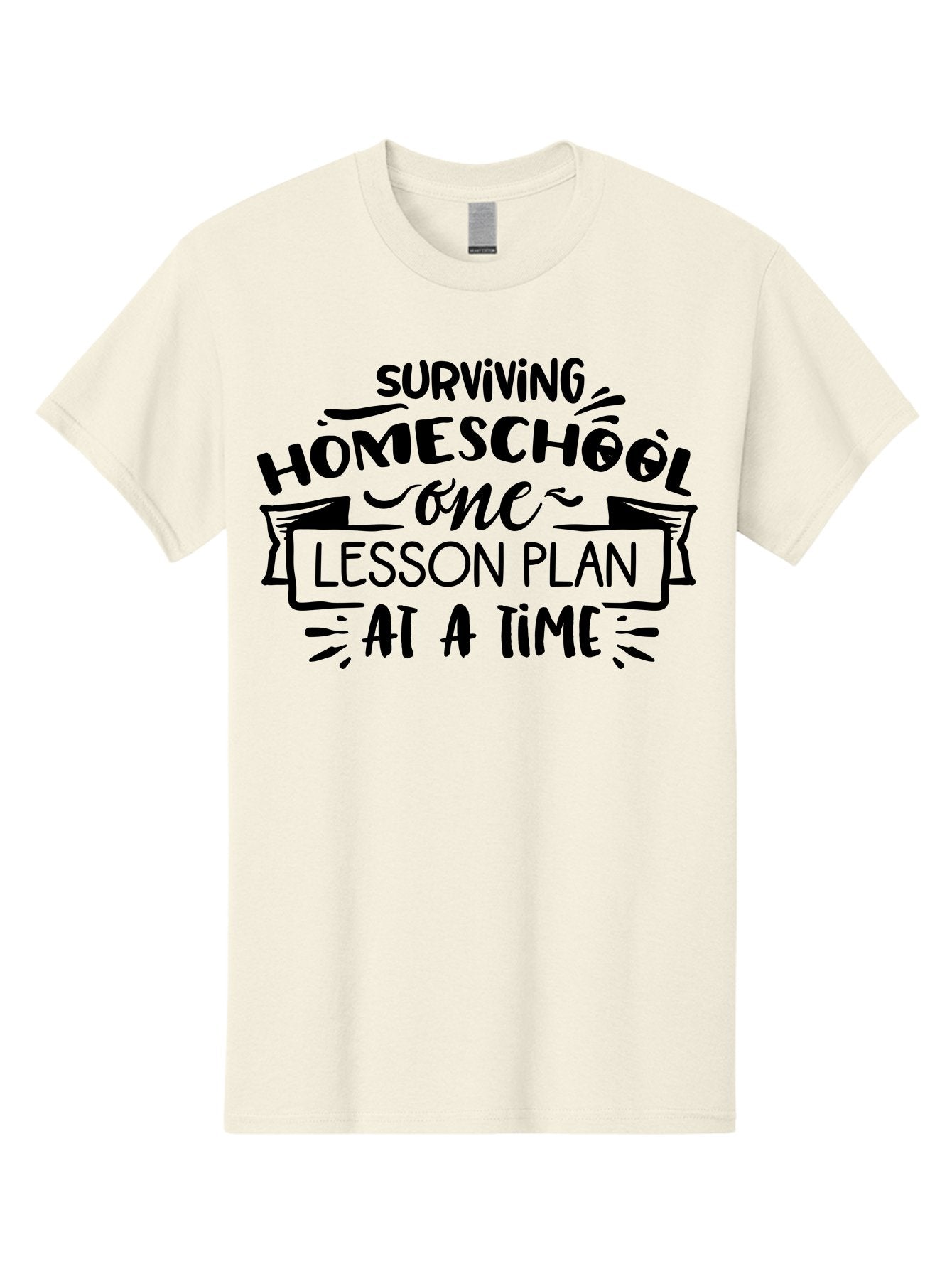 Surviving-Homeschool-8 Men'S Graphic Tee, 100% Cotton, Comfortable Casual Summer Wear, Machine Washable, Homeschool Survival, Lesson Planning, Education Humor, Teaching Tips, Parenting Advice, School Life, Funny Quotes Aab439 4