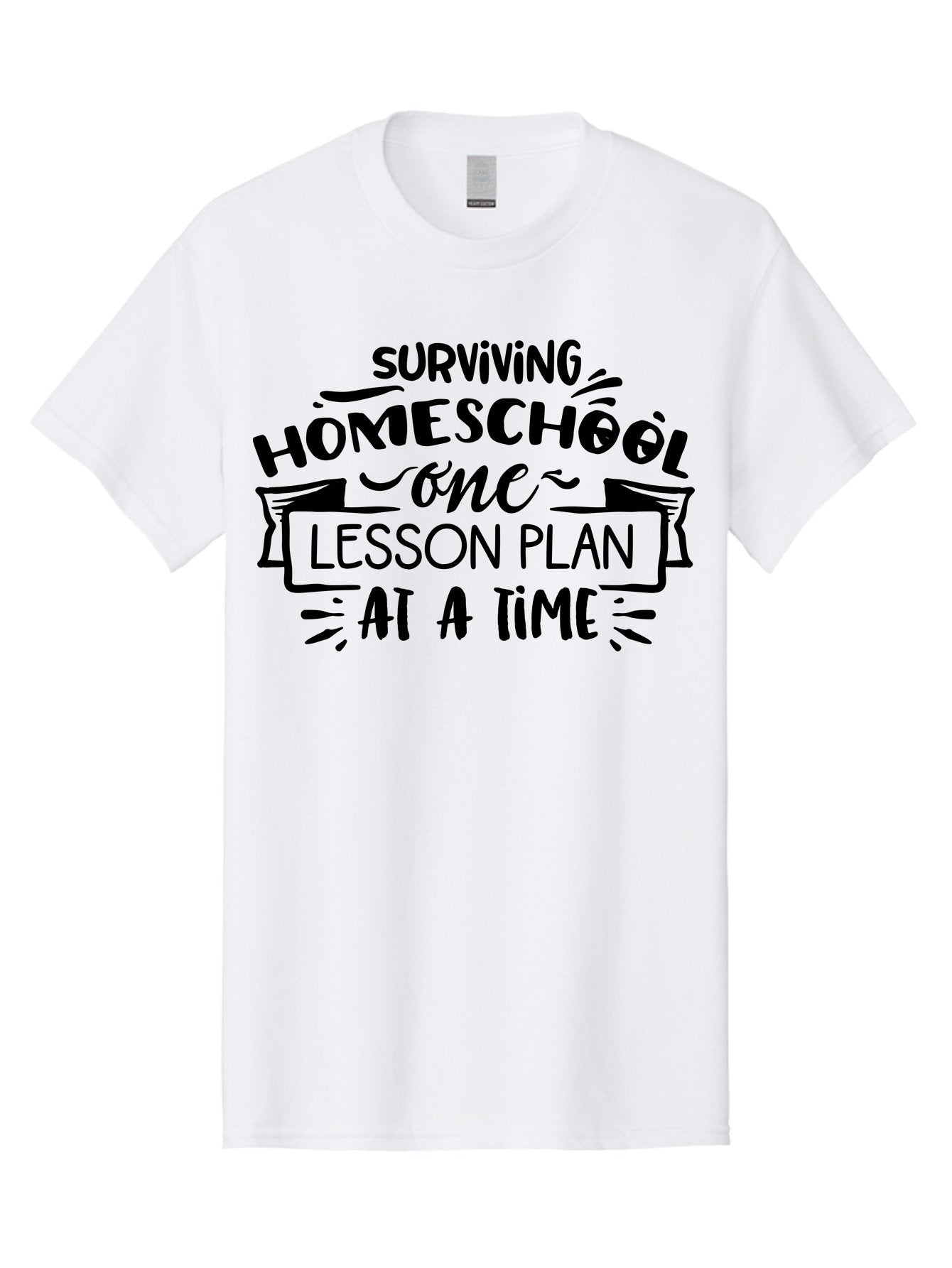 Surviving-Homeschool-8 Men'S Graphic Tee, 100% Cotton, Comfortable Casual Summer Wear, Machine Washable, Homeschool Survival, Lesson Planning, Education Humor, Teaching Tips, Parenting Advice, School Life, Funny Quotes Aab439 12