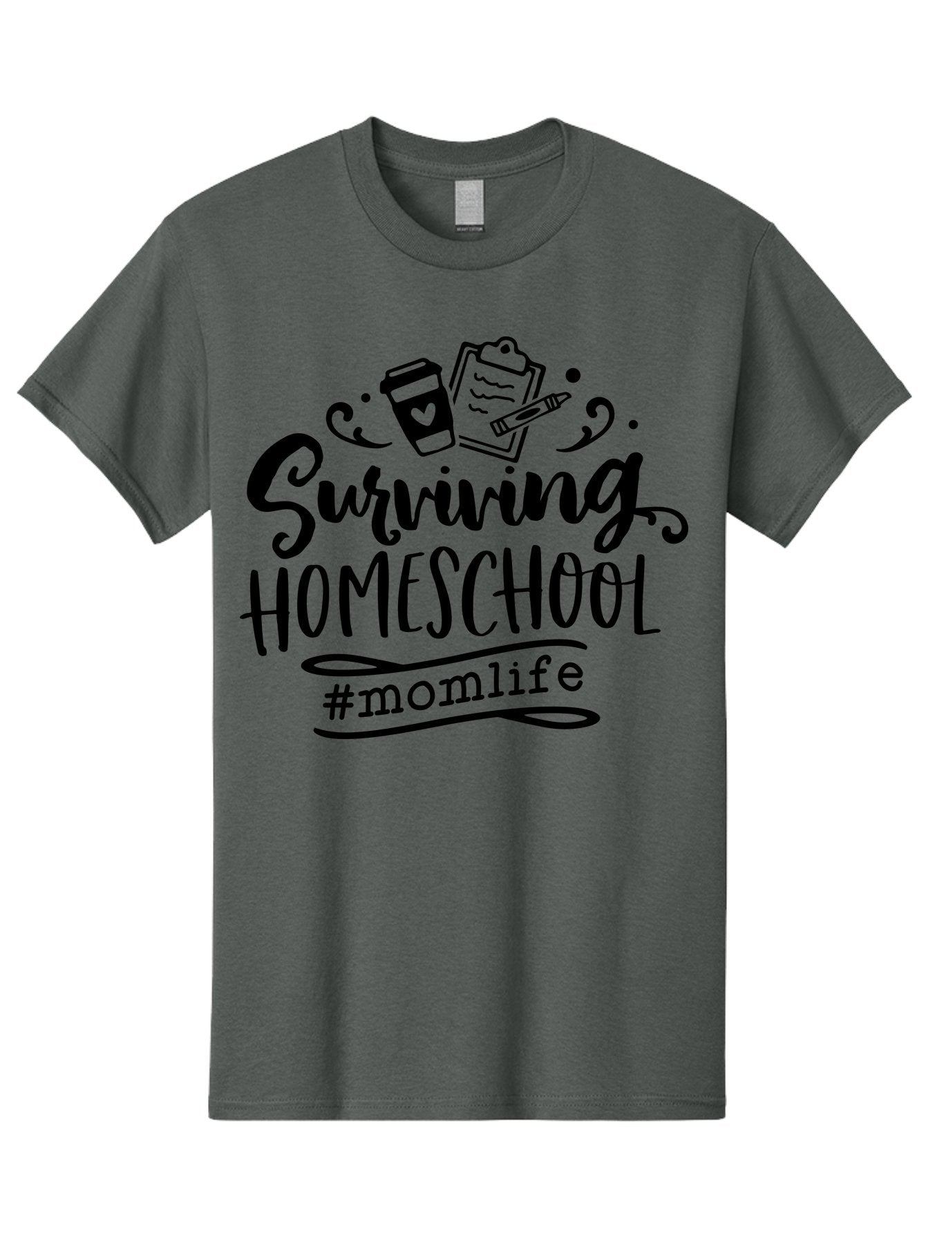 Surviving-Homeschool Men'S Graphic Tee, 100% Cotton, Comfortable Casual Summer Wear, Machine Washable, Homeschooling, Mom Life, Parenting, Education, Coffee Culture, Momlife, Modern Parenting, Family Life, Homeschool Mom Aab441 10