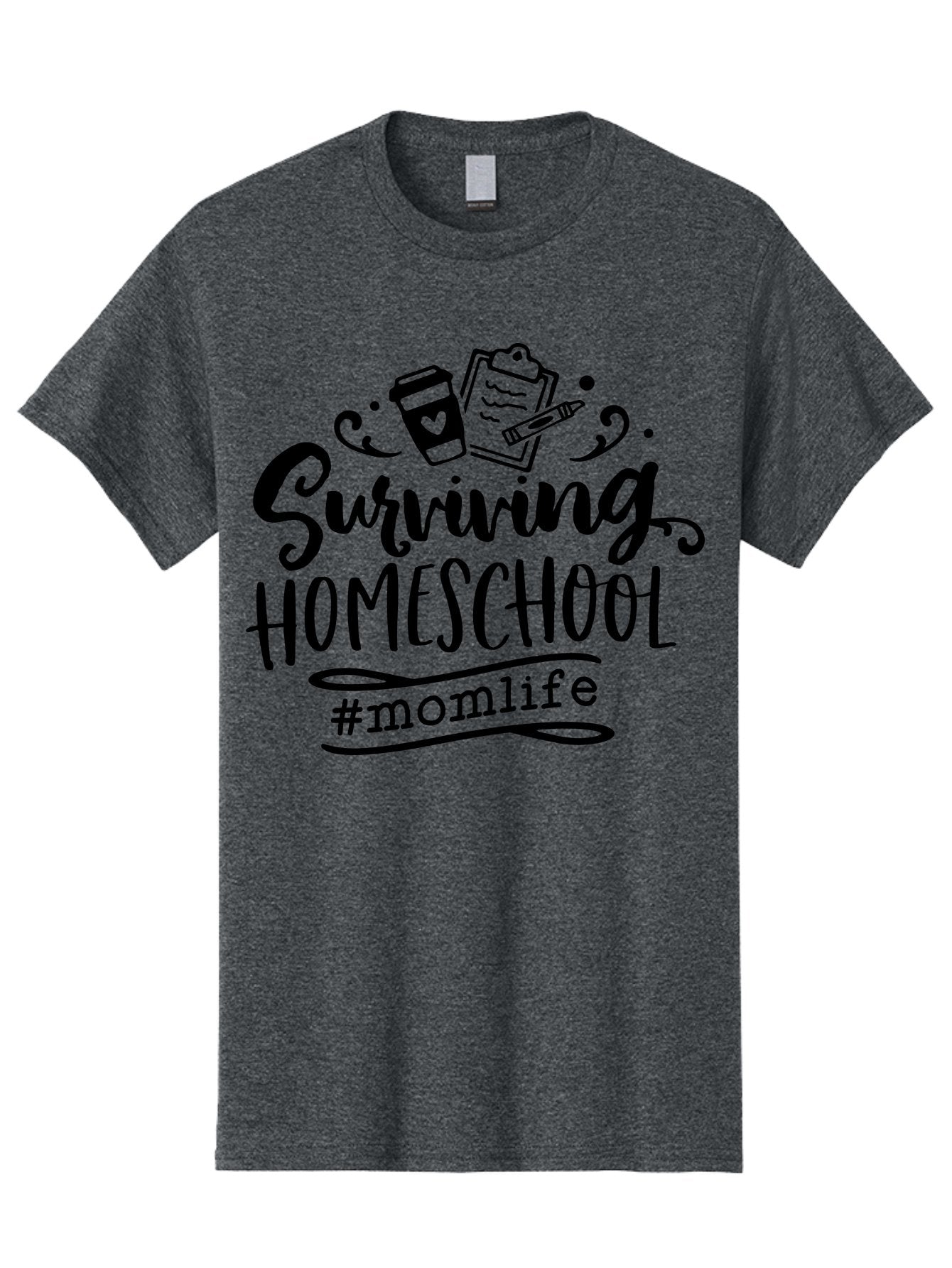 Surviving-Homeschool Men'S Graphic Tee, 100% Cotton, Comfortable Casual Summer Wear, Machine Washable, Homeschooling, Mom Life, Parenting, Education, Coffee Culture, Momlife, Modern Parenting, Family Life, Homeschool Mom Aab441 6