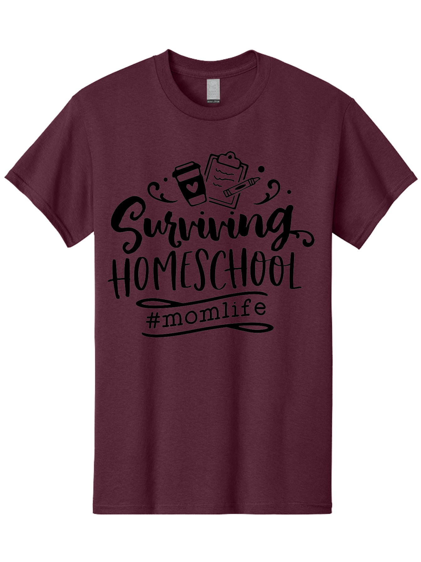 Surviving-Homeschool Men'S Graphic Tee, 100% Cotton, Comfortable Casual Summer Wear, Machine Washable, Homeschooling, Mom Life, Parenting, Education, Coffee Culture, Momlife, Modern Parenting, Family Life, Homeschool Mom Aab441