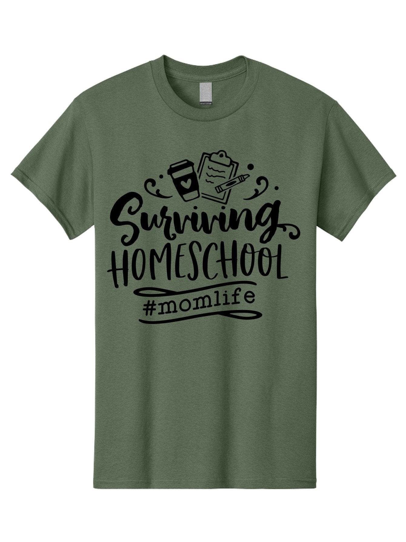 Surviving-Homeschool Men'S Graphic Tee, 100% Cotton, Comfortable Casual Summer Wear, Machine Washable, Homeschooling, Mom Life, Parenting, Education, Coffee Culture, Momlife, Modern Parenting, Family Life, Homeschool Mom Aab441 5