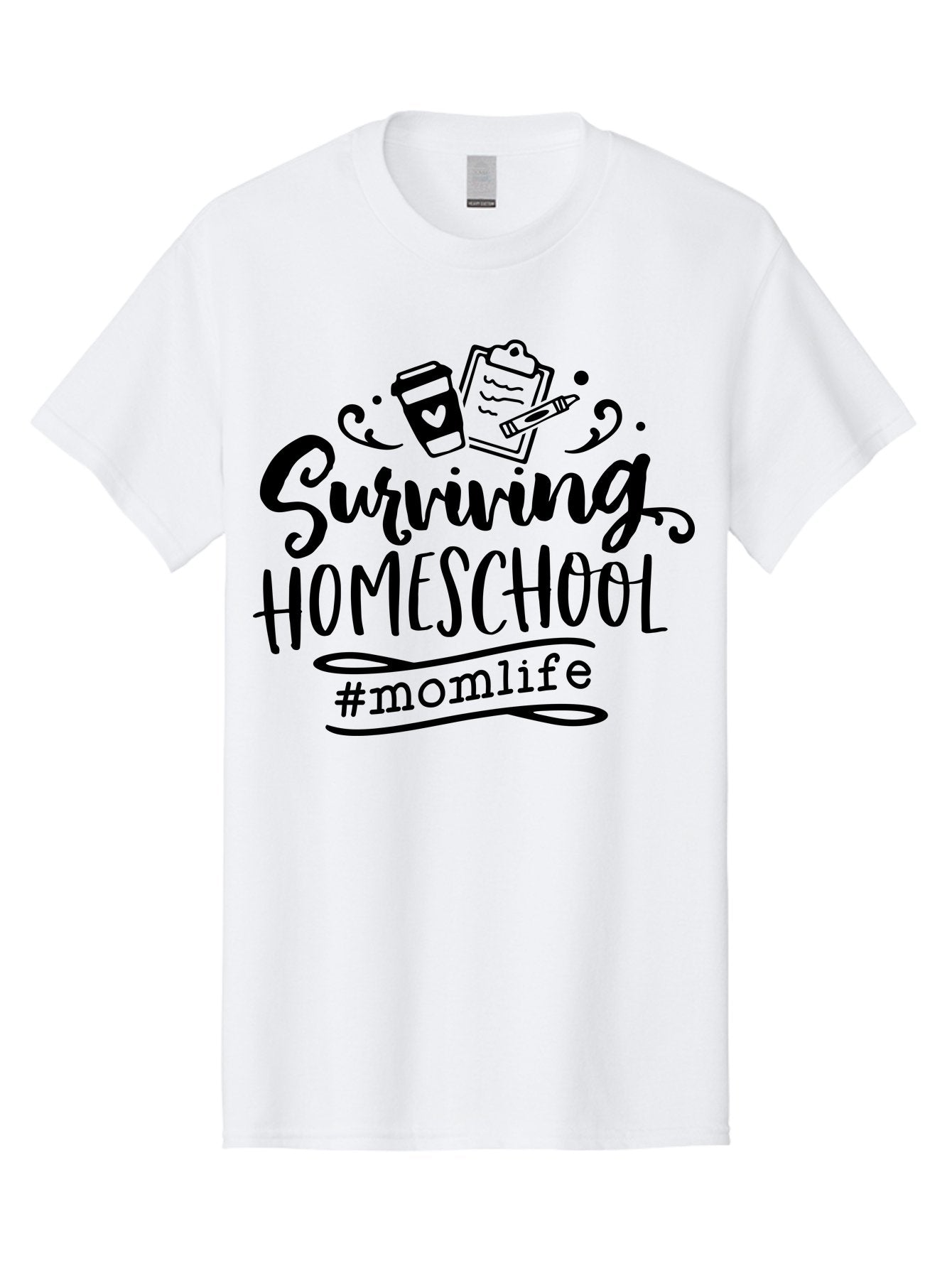 Surviving-Homeschool Men'S Graphic Tee, 100% Cotton, Comfortable Casual Summer Wear, Machine Washable, Homeschooling, Mom Life, Parenting, Education, Coffee Culture, Momlife, Modern Parenting, Family Life, Homeschool Mom Aab441 14