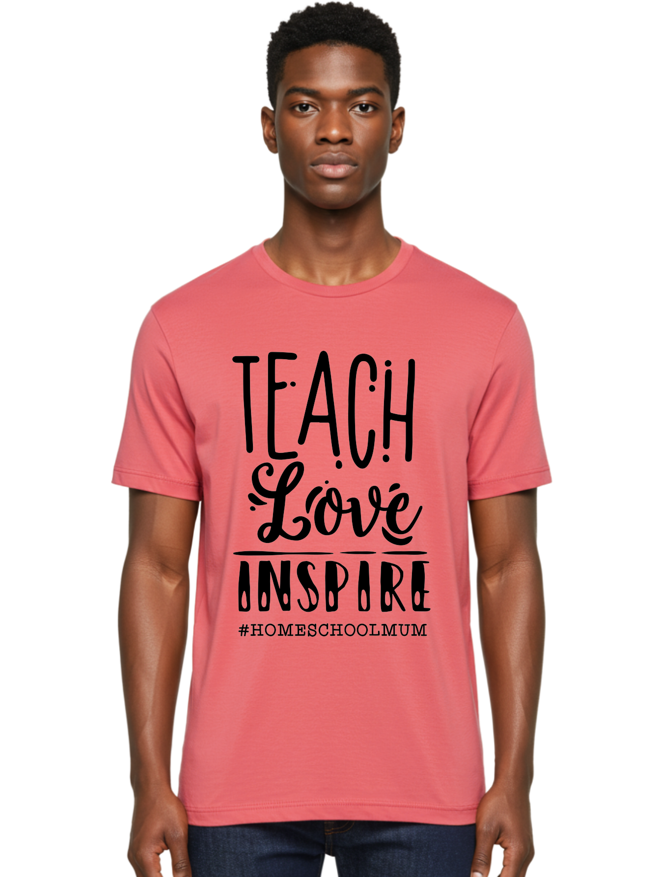 Teach-Love-Inspire-1 Men'S Graphic Tee, 100% Cotton, Comfortable Casual Summer Wear, Machine Washable, Homeschooling Inspiration, Teaching With Love, Parenting Motivation, Inspirational Quotes, Homeschool Mum, Teaching Philosophy, Aab442 12