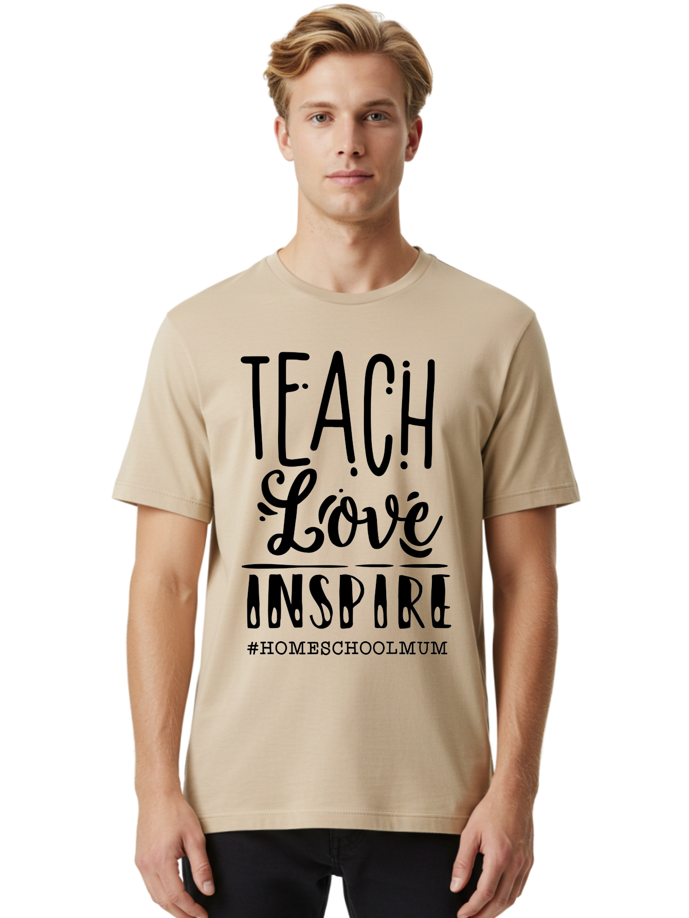Teach-Love-Inspire-1 Men'S Graphic Tee, 100% Cotton, Comfortable Casual Summer Wear, Machine Washable, Homeschooling Inspiration, Teaching With Love, Parenting Motivation, Inspirational Quotes, Homeschool Mum, Teaching Philosophy, Aab442 20