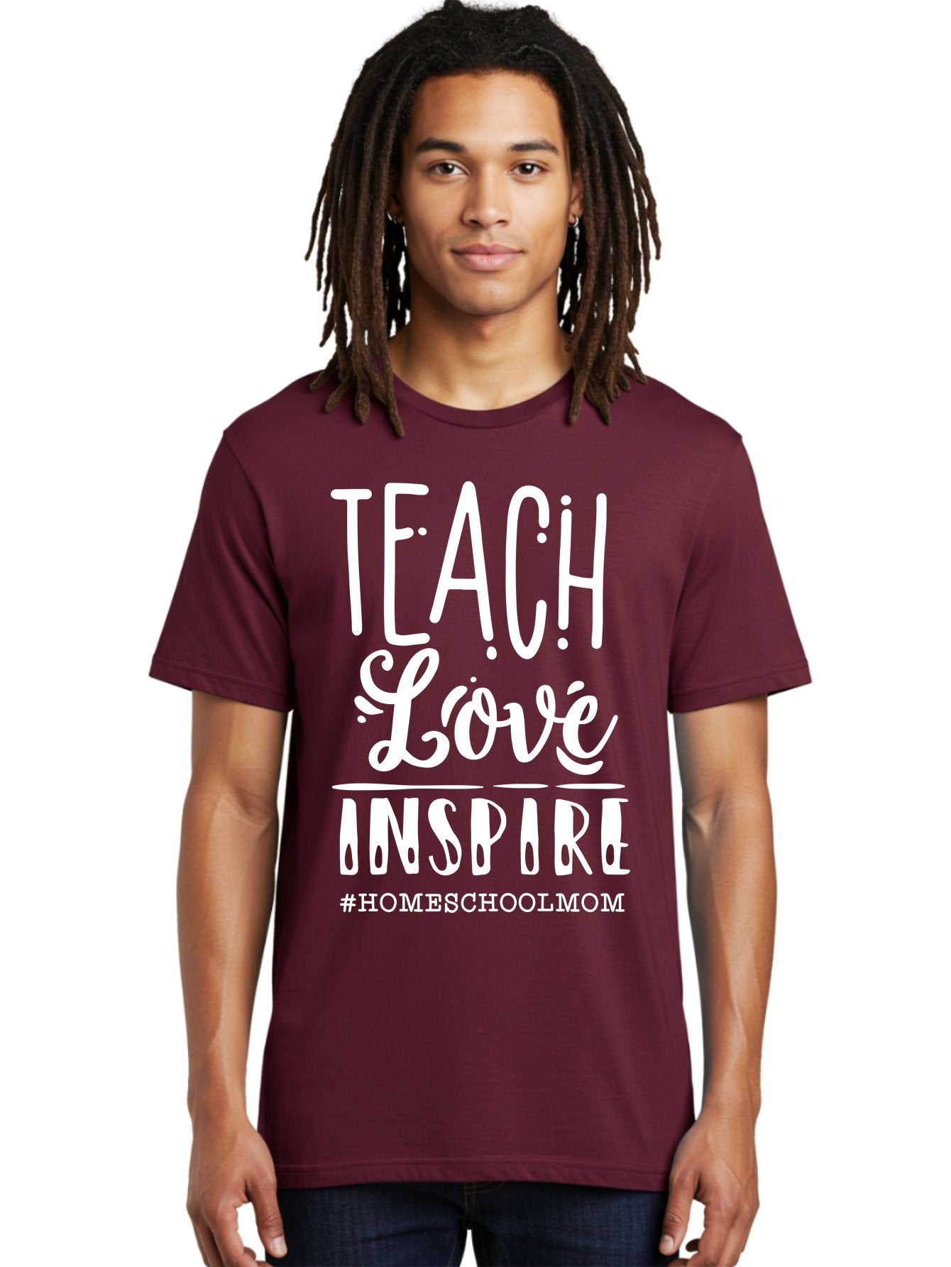 Teach-Love-Inspire-2 Men'S Graphic Tee, 100% Cotton, Comfortable Casual Summer Wear, Machine Washable, Homeschool Mom, Inspirational Quote, Teaching With Love, Homeschooling Inspiration, Motivational Phrase, Teaching Inspiration, Aab443 16