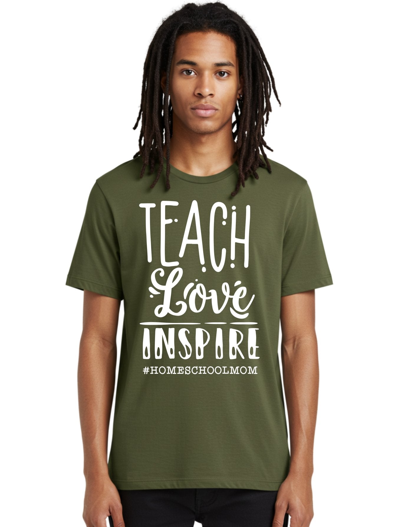 Teach-Love-Inspire-2 Men'S Graphic Tee, 100% Cotton, Comfortable Casual Summer Wear, Machine Washable, Homeschool Mom, Inspirational Quote, Teaching With Love, Homeschooling Inspiration, Motivational Phrase, Teaching Inspiration, Aab443 29