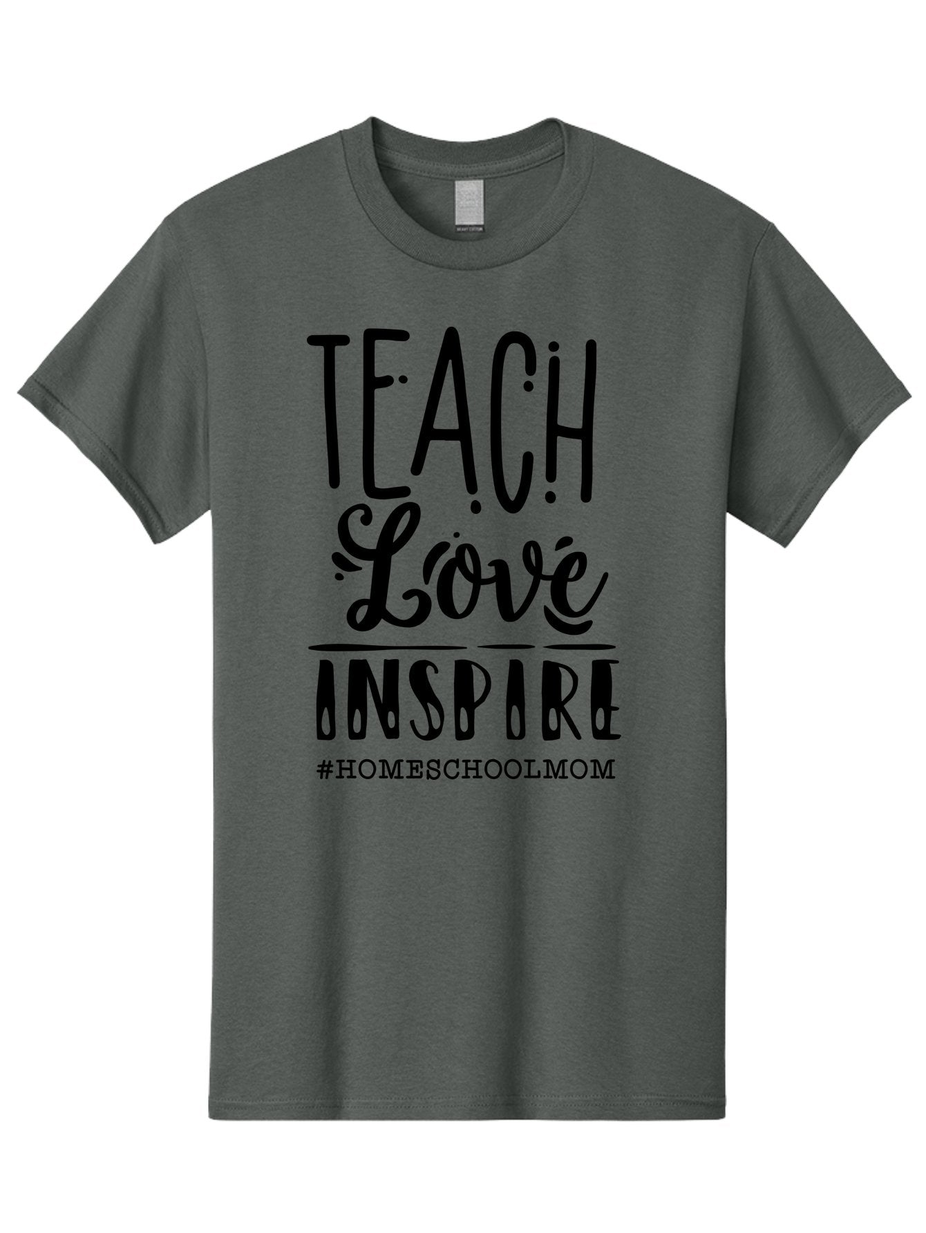 Teach-Love-Inspire-Homeschoolmom Men'S Graphic Tee, 100% Cotton, Comfortable Casual Summer Wear, Machine Washable, Homeschool Mom, Teach Love Inspire, Homeschooling, Inspirational Quote, Motivational Phrase, Teaching With Love Aab444 15