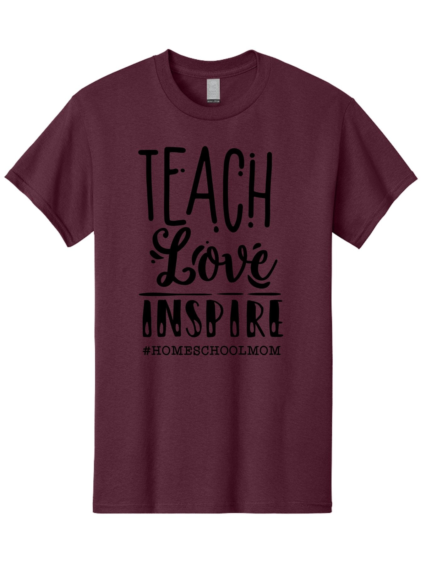 Teach-Love-Inspire-Homeschoolmom Men'S Graphic Tee, 100% Cotton, Comfortable Casual Summer Wear, Machine Washable, Homeschool Mom, Teach Love Inspire, Homeschooling, Inspirational Quote, Motivational Phrase, Teaching With Love Aab444 12