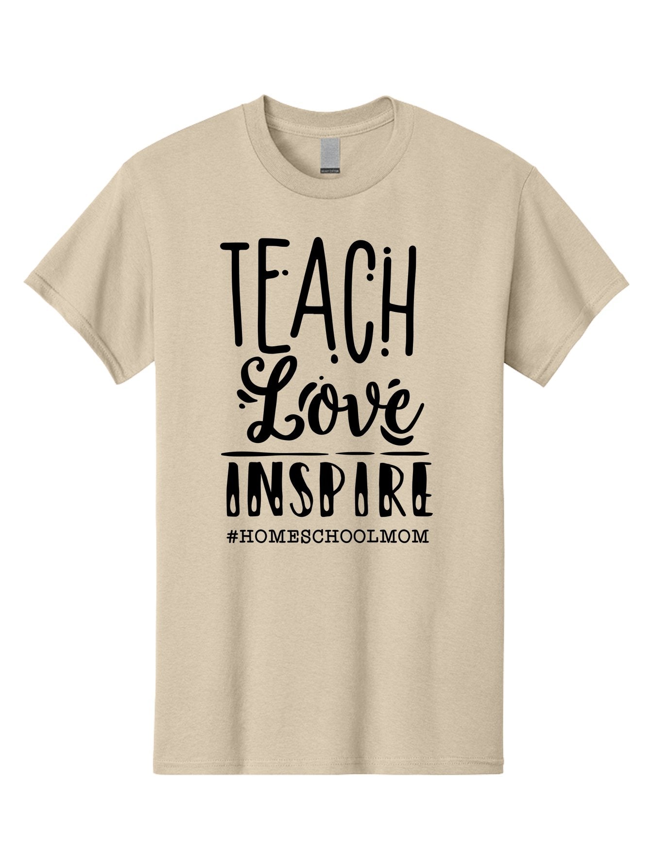 Teach-Love-Inspire-Homeschoolmom Men'S Graphic Tee, 100% Cotton, Comfortable Casual Summer Wear, Machine Washable, Homeschool Mom, Teach Love Inspire, Homeschooling, Inspirational Quote, Motivational Phrase, Teaching With Love Aab444 3