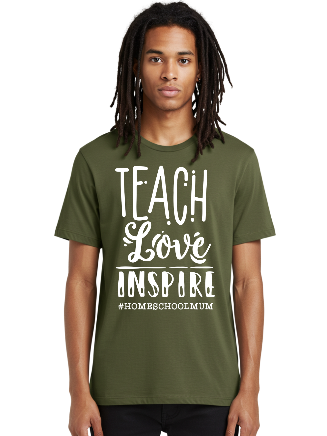 Teach-Love-Inspire Men'S Graphic Tee, 100% Cotton, Comfortable Casual Summer Wear, Machine Washable, Inspirational Quote, Teaching With Love, Homeschooling Mom, Educational Motivation, Teaching Inspiration, Loving Teacher, Homeschool Mum, Aab445
