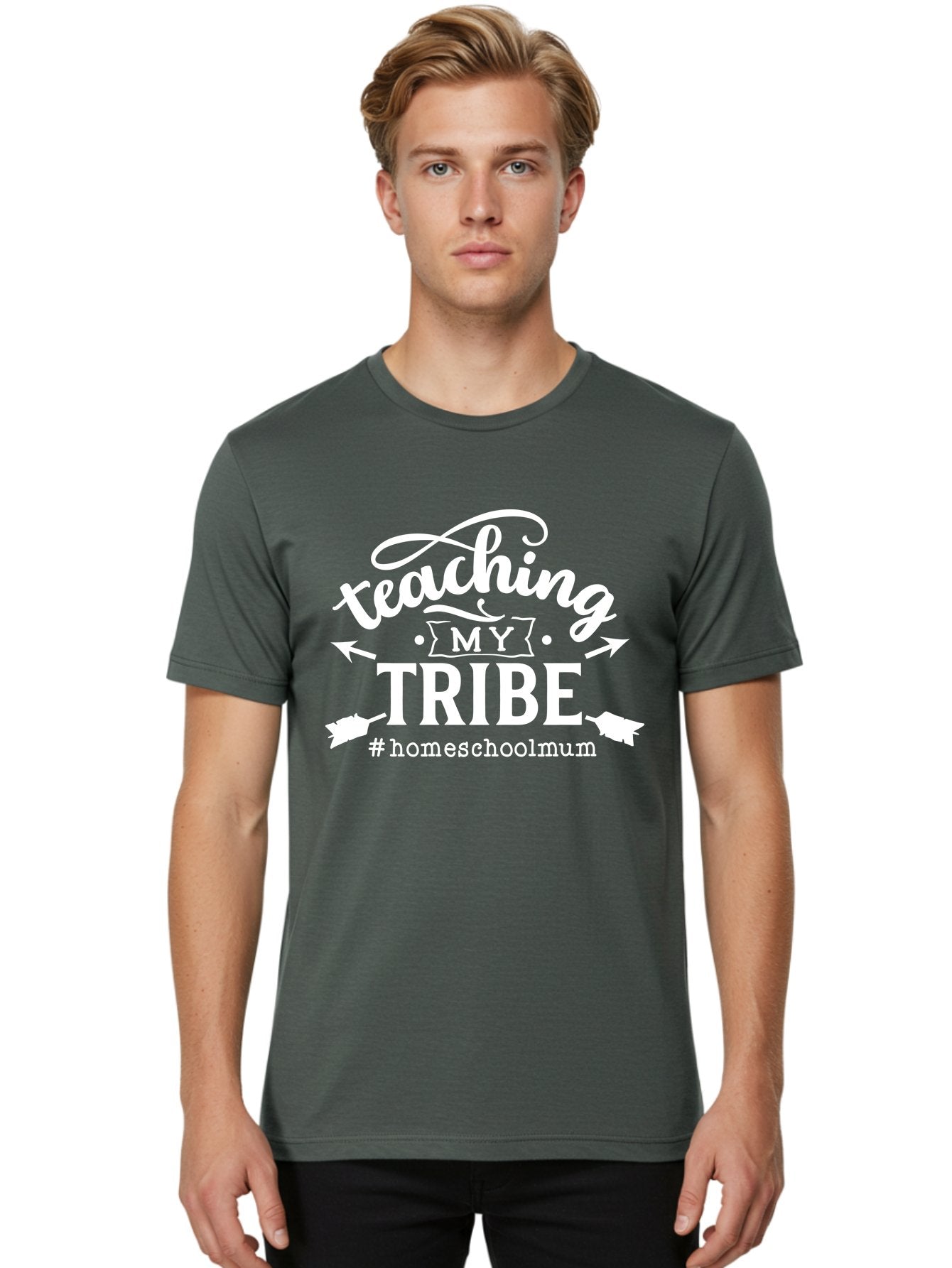 Teaching-My-Tribe Men'S Graphic Tee, 100% Cotton, Comfortable Casual Summer Wear, Machine Washable, Homeschool Mom, Teaching My Tribe, Homeschooling, Parenting, Education, Learning At Home, Family Bonding, #Homeschoolmum Aab449 22