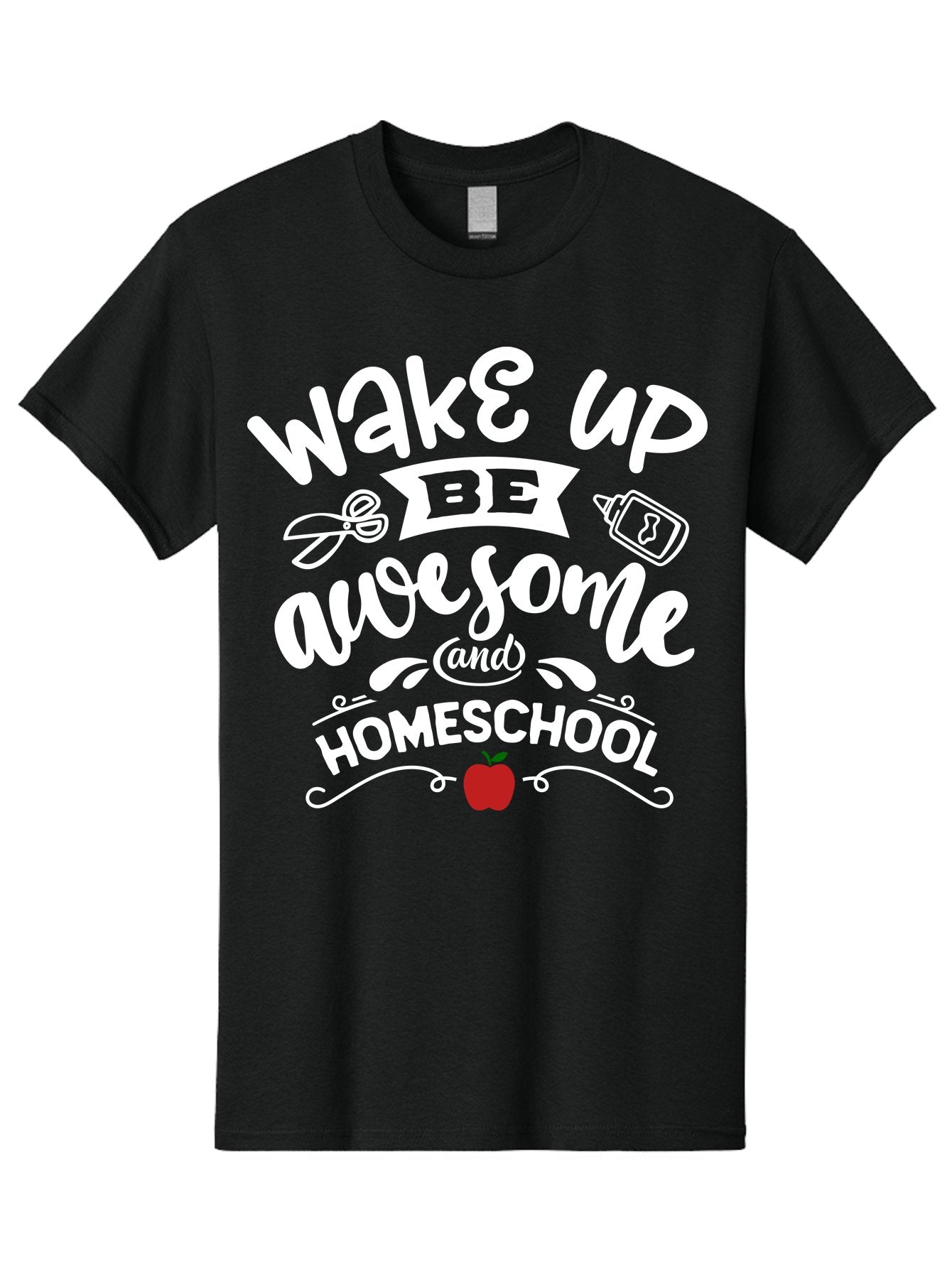 Wake-Up-Be-Awesome-And-Homeschool-1 Men'S Graphic Tee, 100% Cotton, Comfortable Casual Summer Wear, Machine Washable, Homeschool Inspiration, Motivational Quote, Morning Motivation, Educational Quote, Homeschooling, Learning At Home, Aab452 4