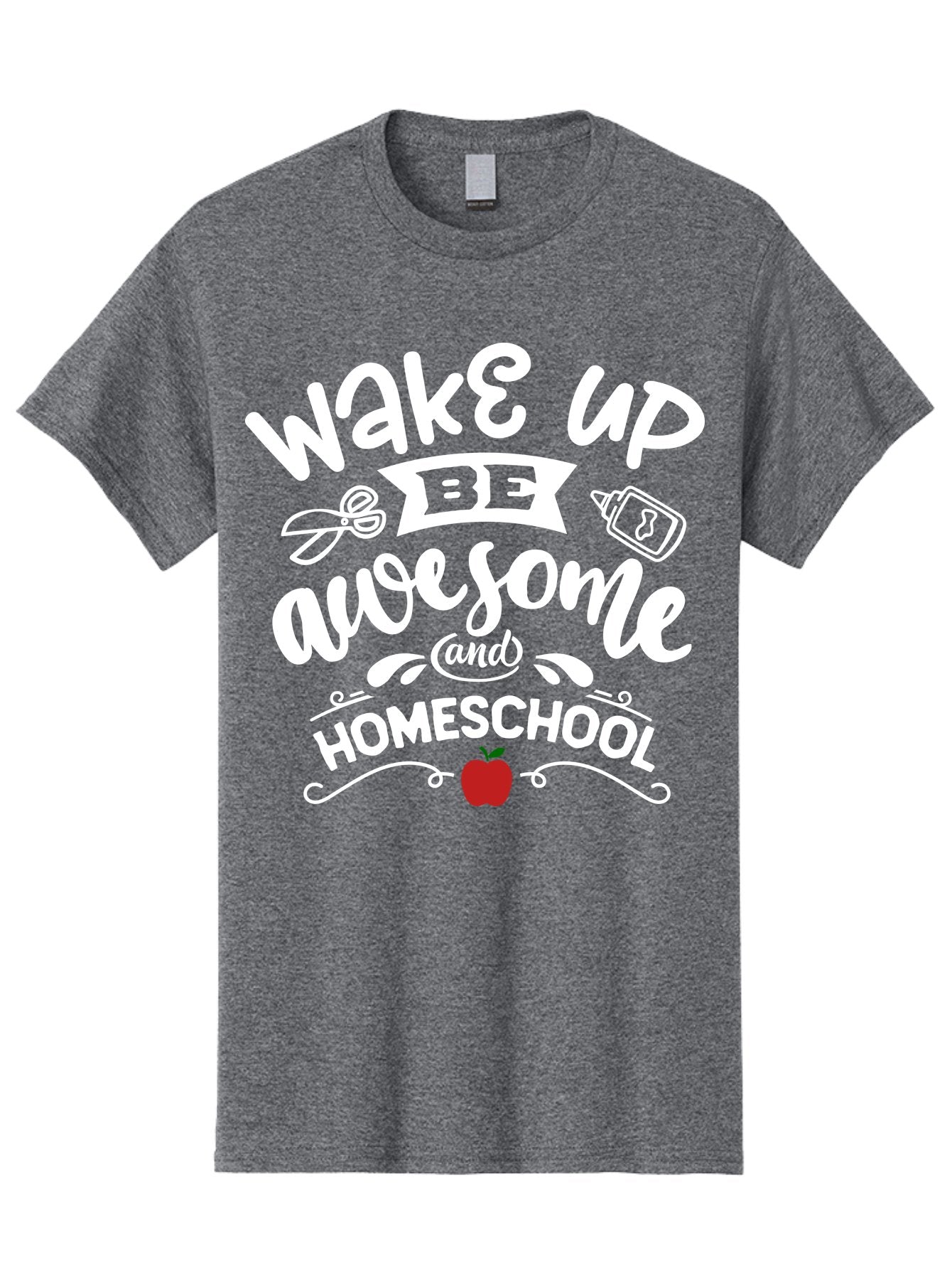 Wake-Up-Be-Awesome-And-Homeschool-1 Men'S Graphic Tee, 100% Cotton, Comfortable Casual Summer Wear, Machine Washable, Homeschool Inspiration, Motivational Quote, Morning Motivation, Educational Quote, Homeschooling, Learning At Home, Aab452 6