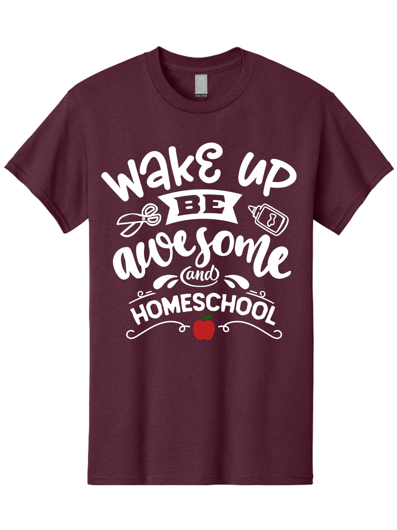 Wake-Up-Be-Awesome-And-Homeschool-1 Men'S Graphic Tee, 100% Cotton, Comfortable Casual Summer Wear, Machine Washable, Homeschool Inspiration, Motivational Quote, Morning Motivation, Educational Quote, Homeschooling, Learning At Home, Aab452 12
