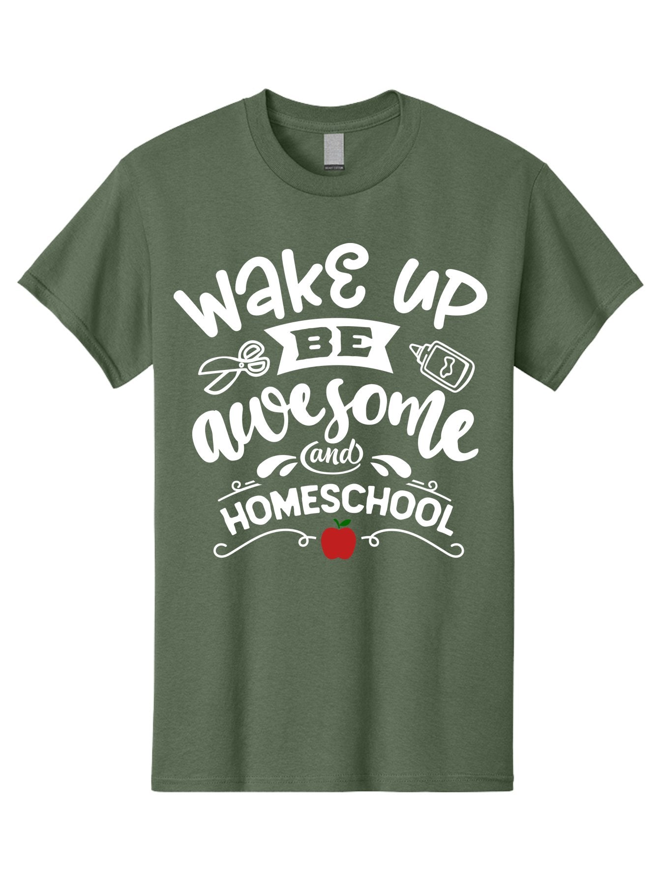 Wake-Up-Be-Awesome-And-Homeschool-1 Men'S Graphic Tee, 100% Cotton, Comfortable Casual Summer Wear, Machine Washable, Homeschool Inspiration, Motivational Quote, Morning Motivation, Educational Quote, Homeschooling, Learning At Home, Aab452 13