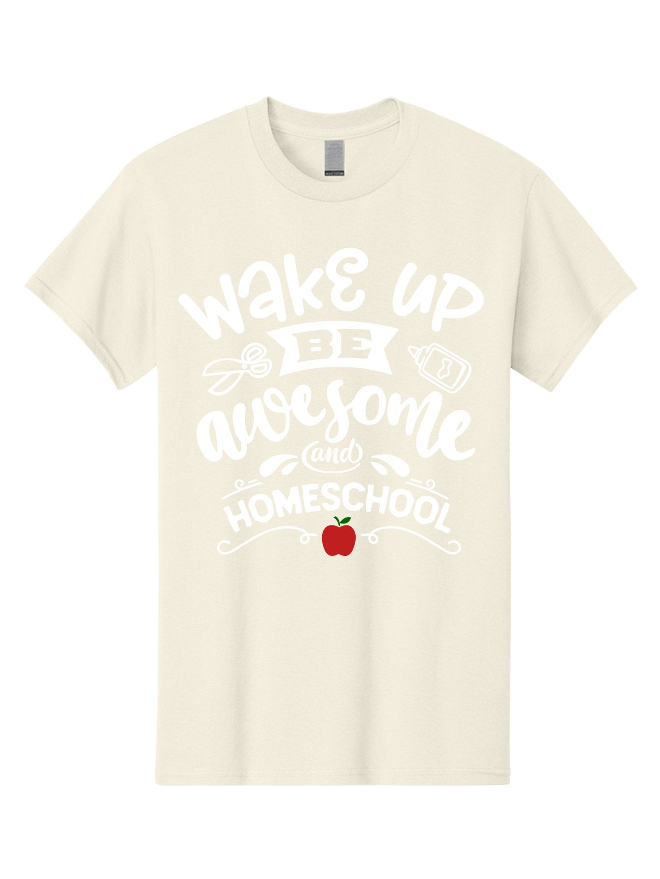 Wake-Up-Be-Awesome-And-Homeschool-1 Men'S Graphic Tee, 100% Cotton, Comfortable Casual Summer Wear, Machine Washable, Homeschool Inspiration, Motivational Quote, Morning Motivation, Educational Quote, Homeschooling, Learning At Home, Aab452 8