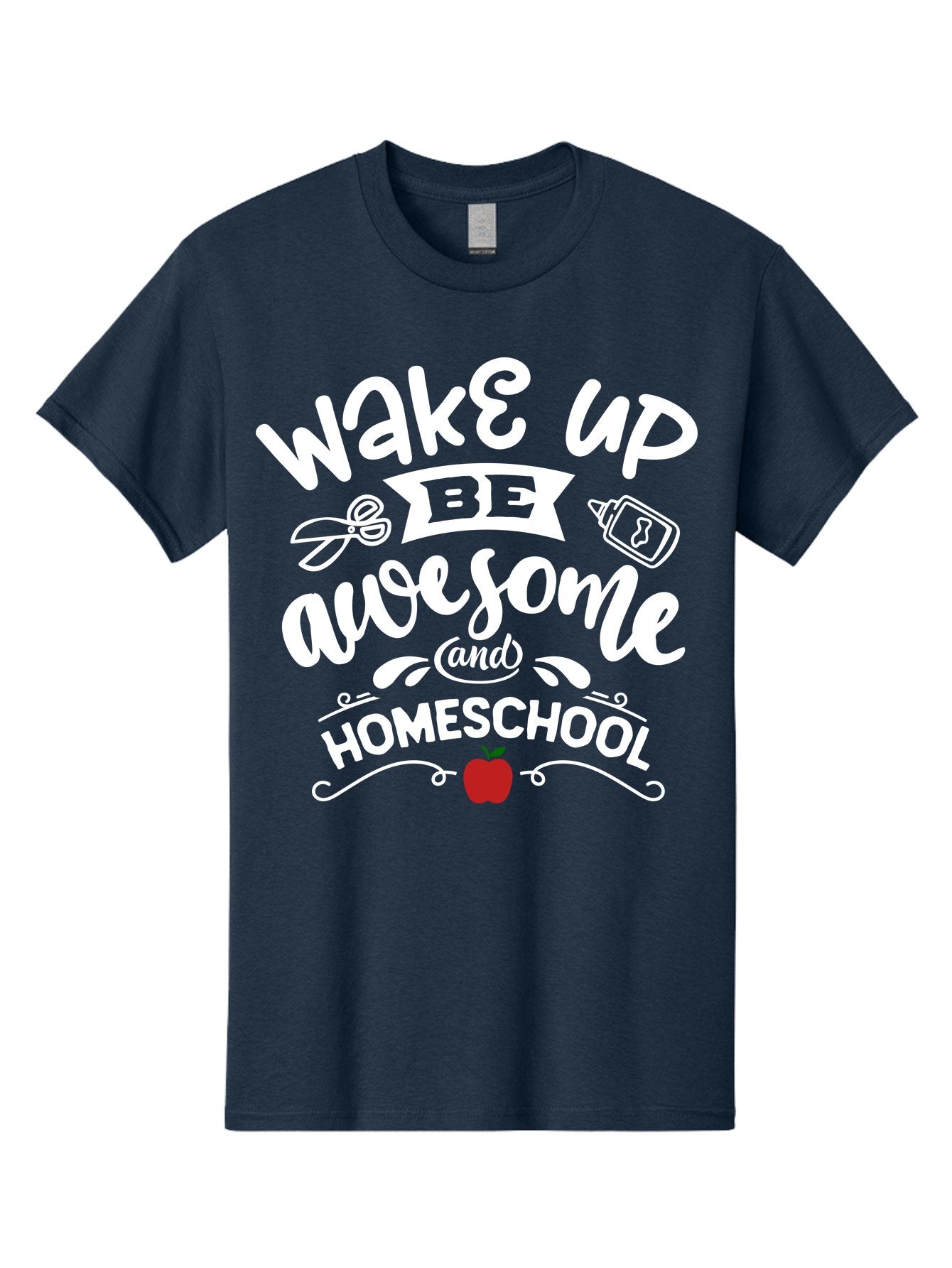 Wake-Up-Be-Awesome-And-Homeschool-1 Men'S Graphic Tee, 100% Cotton, Comfortable Casual Summer Wear, Machine Washable, Homeschool Inspiration, Motivational Quote, Morning Motivation, Educational Quote, Homeschooling, Learning At Home, Aab452 10