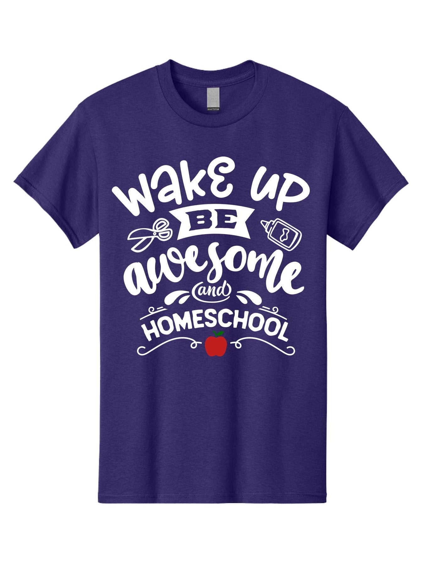 Wake-Up-Be-Awesome-And-Homeschool-1 Men'S Graphic Tee, 100% Cotton, Comfortable Casual Summer Wear, Machine Washable, Homeschool Inspiration, Motivational Quote, Morning Motivation, Educational Quote, Homeschooling, Learning At Home, Aab452 9