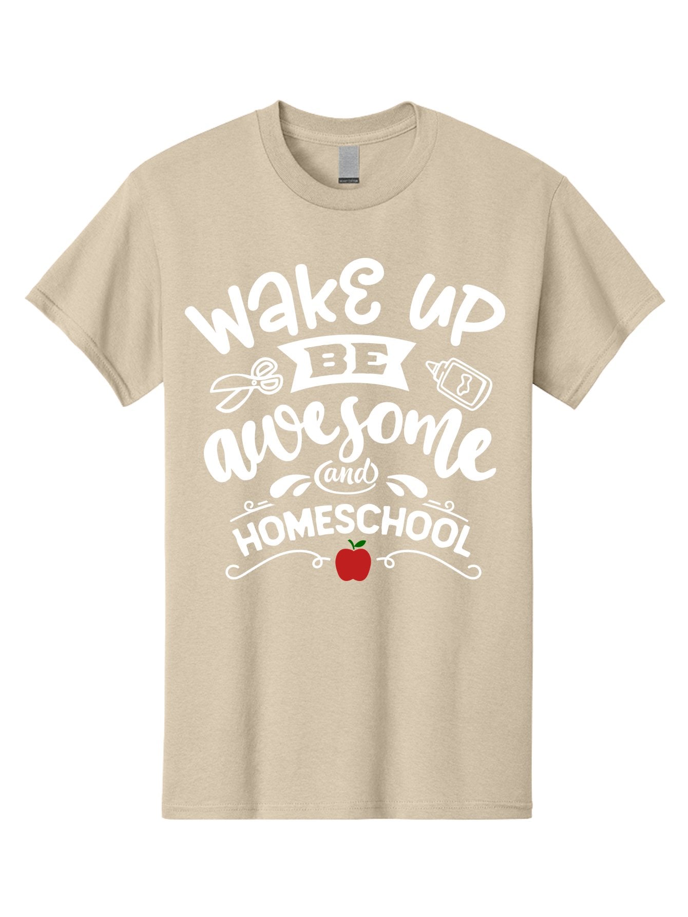 Wake-Up-Be-Awesome-And-Homeschool-1 Men'S Graphic Tee, 100% Cotton, Comfortable Casual Summer Wear, Machine Washable, Homeschool Inspiration, Motivational Quote, Morning Motivation, Educational Quote, Homeschooling, Learning At Home, Aab452 14