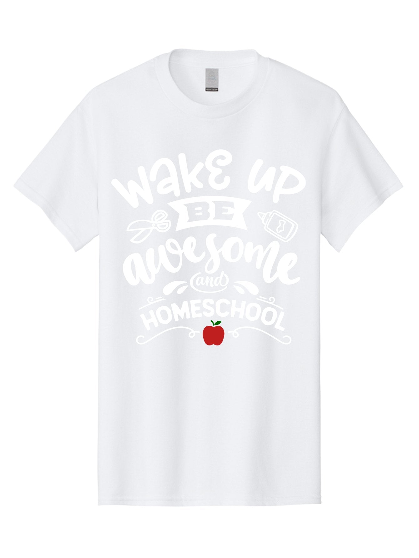 Wake-Up-Be-Awesome-And-Homeschool-1 Men'S Graphic Tee, 100% Cotton, Comfortable Casual Summer Wear, Machine Washable, Homeschool Inspiration, Motivational Quote, Morning Motivation, Educational Quote, Homeschooling, Learning At Home, Aab452 5