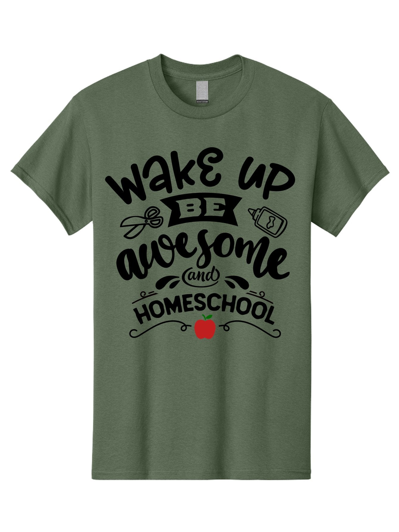Wake-Up-Be-Awesome-And-Homeschool-2 Men'S Graphic Tee, 100% Cotton, Comfortable Casual Summer Wear, Machine Washable, Homeschool Inspiration, Motivational Quote, Morning Motivation, Educational Quotes, Homeschooling, Learning At Home, Aab453 6