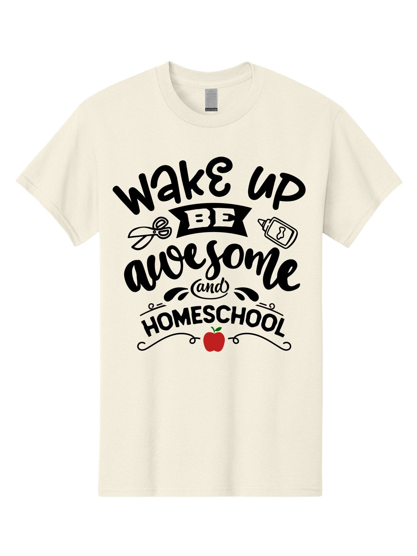 Wake-Up-Be-Awesome-And-Homeschool-2 Men'S Graphic Tee, 100% Cotton, Comfortable Casual Summer Wear, Machine Washable, Homeschool Inspiration, Motivational Quote, Morning Motivation, Educational Quotes, Homeschooling, Learning At Home, Aab453 11