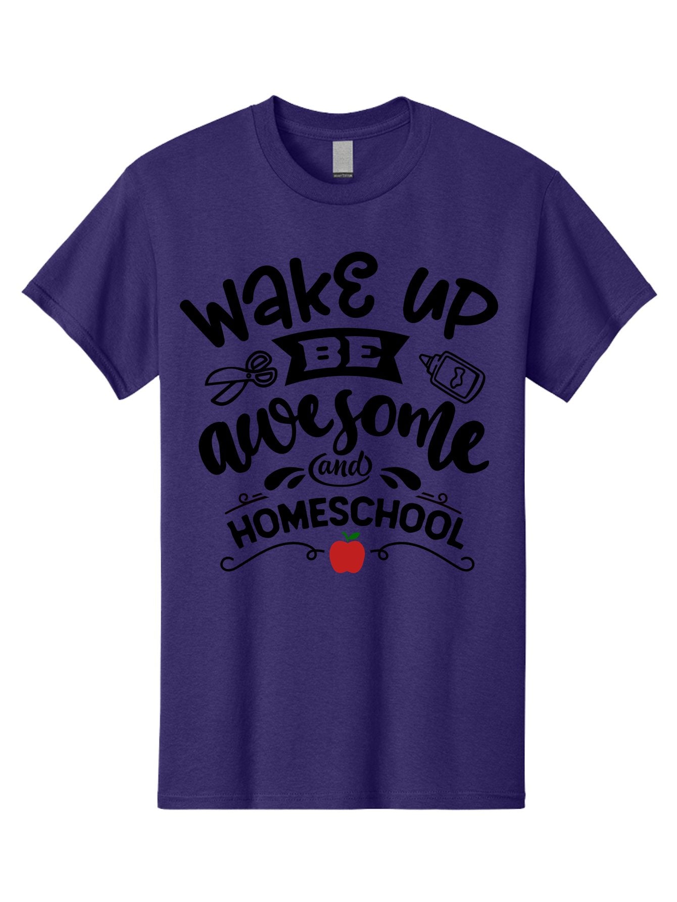 Wake-Up-Be-Awesome-And-Homeschool-2 Men'S Graphic Tee, 100% Cotton, Comfortable Casual Summer Wear, Machine Washable, Homeschool Inspiration, Motivational Quote, Morning Motivation, Educational Quotes, Homeschooling, Learning At Home, Aab453 4