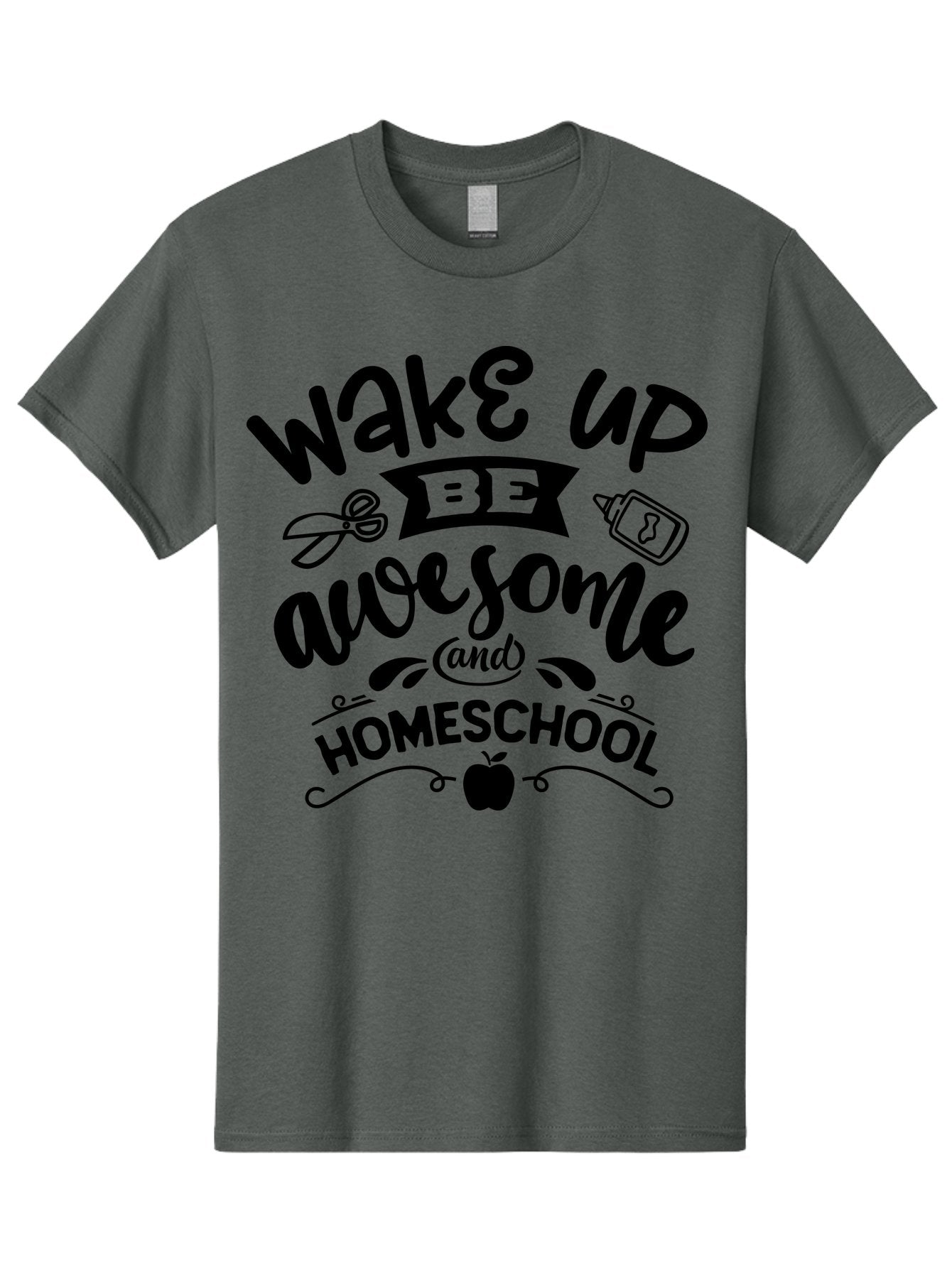 Wake-Up-Be-Awesome-And-Homeschool-3 Men'S Graphic Tee, 100% Cotton, Comfortable Casual Summer Wear, Machine Washable, Homeschool Inspiration, Motivational Quote, Education Encouragement, Morning Motivation, Learning At Home, Homeschooling, Aab454 10