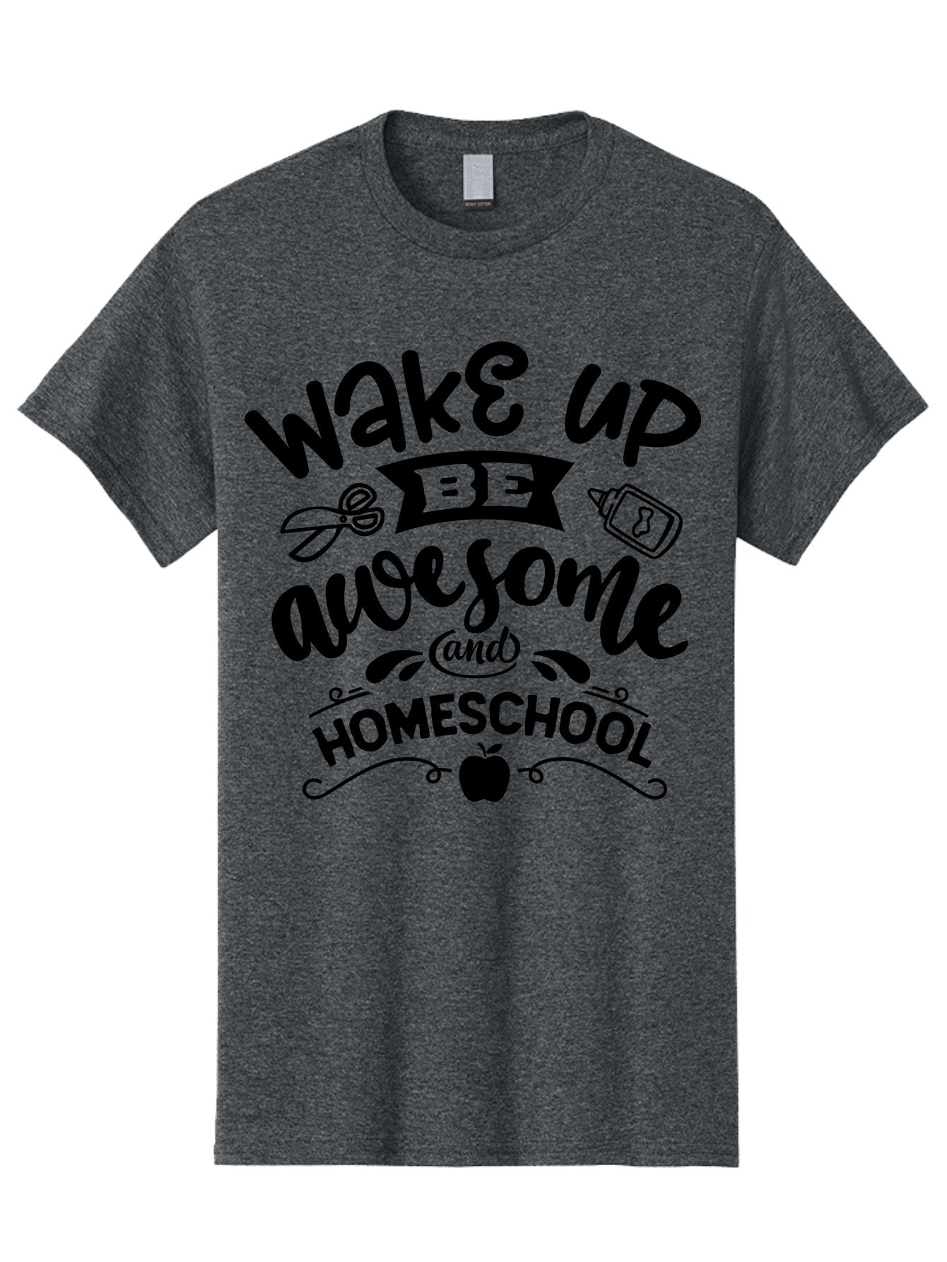 Wake-Up-Be-Awesome-And-Homeschool-3 Men'S Graphic Tee, 100% Cotton, Comfortable Casual Summer Wear, Machine Washable, Homeschool Inspiration, Motivational Quote, Education Encouragement, Morning Motivation, Learning At Home, Homeschooling, Aab454 6