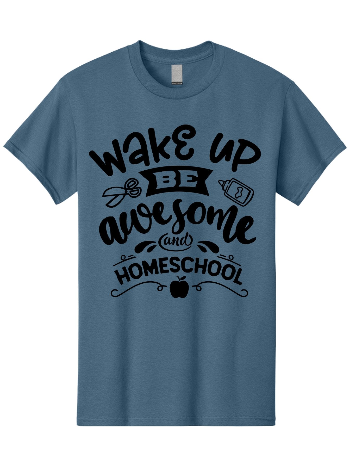 Wake-Up-Be-Awesome-And-Homeschool-3 Men'S Graphic Tee, 100% Cotton, Comfortable Casual Summer Wear, Machine Washable, Homeschool Inspiration, Motivational Quote, Education Encouragement, Morning Motivation, Learning At Home, Homeschooling, Aab454 14