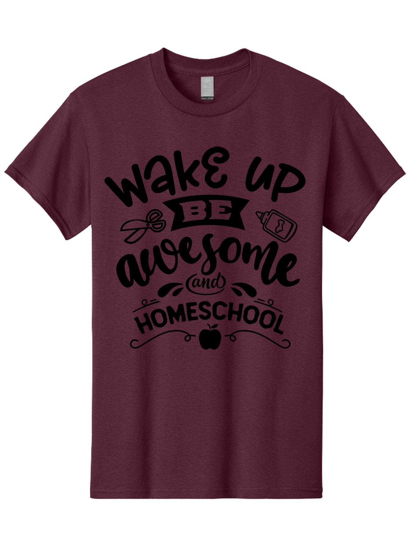 Wake-Up-Be-Awesome-And-Homeschool-3 Men'S Graphic Tee, 100% Cotton, Comfortable Casual Summer Wear, Machine Washable, Homeschool Inspiration, Motivational Quote, Education Encouragement, Morning Motivation, Learning At Home, Homeschooling, Aab454 4