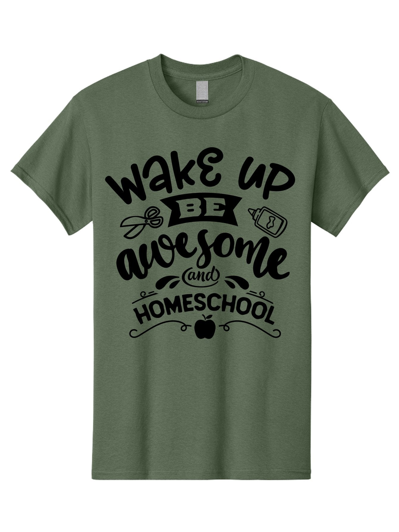 Wake-Up-Be-Awesome-And-Homeschool-3 Men'S Graphic Tee, 100% Cotton, Comfortable Casual Summer Wear, Machine Washable, Homeschool Inspiration, Motivational Quote, Education Encouragement, Morning Motivation, Learning At Home, Homeschooling, Aab454 9
