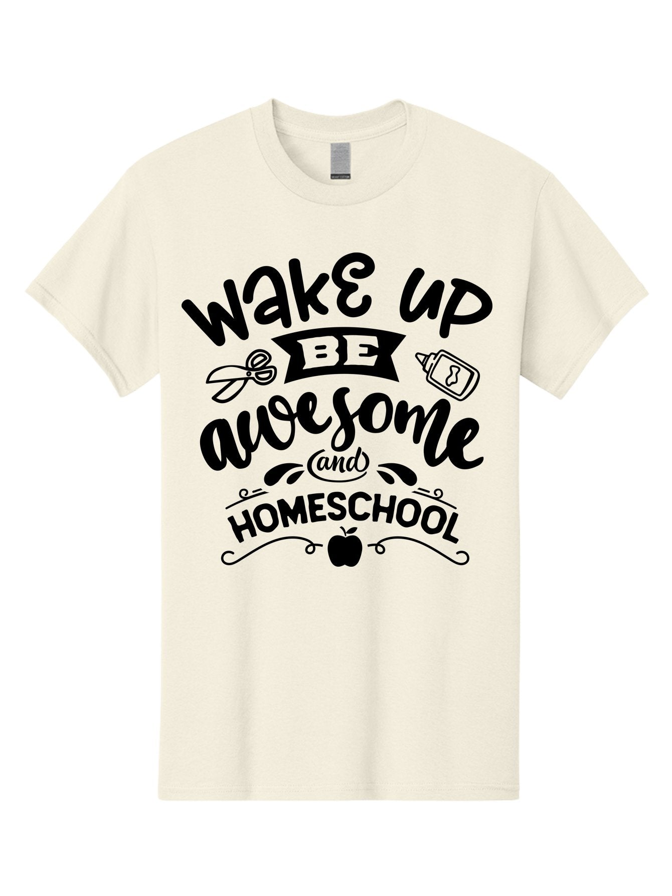 Wake-Up-Be-Awesome-And-Homeschool-3 Men'S Graphic Tee, 100% Cotton, Comfortable Casual Summer Wear, Machine Washable, Homeschool Inspiration, Motivational Quote, Education Encouragement, Morning Motivation, Learning At Home, Homeschooling, Aab454 13