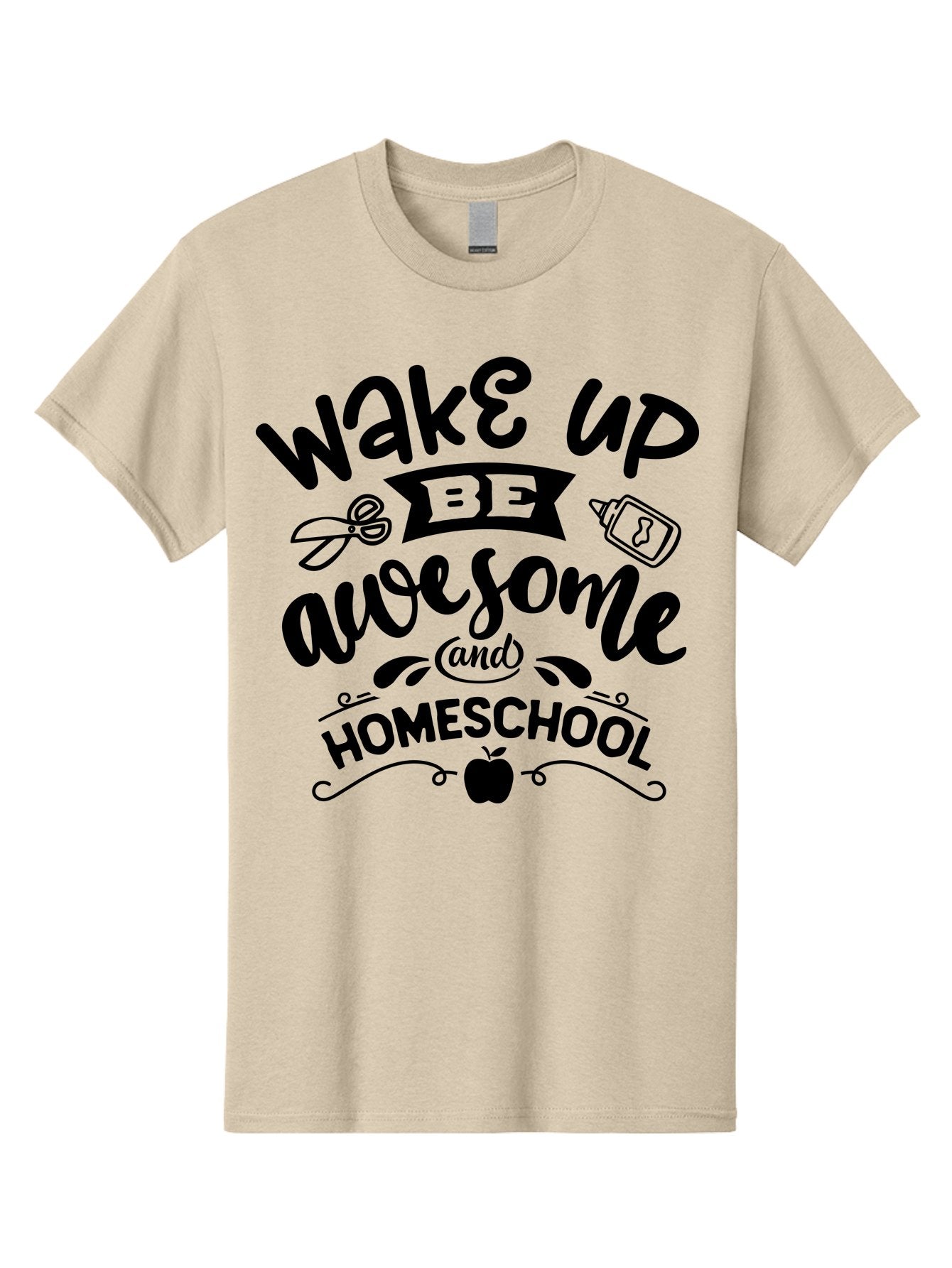Wake-Up-Be-Awesome-And-Homeschool-3 Men'S Graphic Tee, 100% Cotton, Comfortable Casual Summer Wear, Machine Washable, Homeschool Inspiration, Motivational Quote, Education Encouragement, Morning Motivation, Learning At Home, Homeschooling, Aab454 3