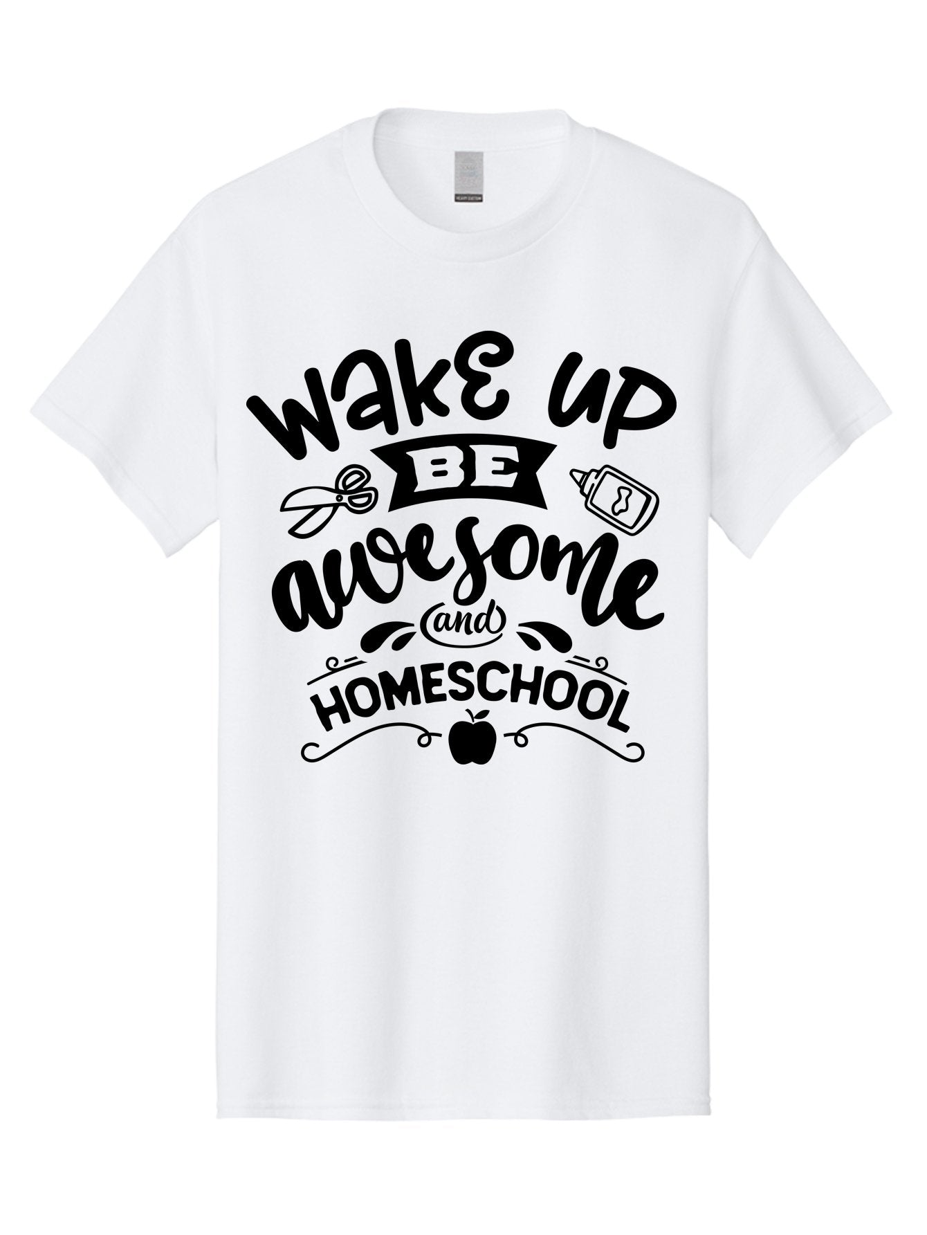 Wake-Up-Be-Awesome-And-Homeschool-3 Men'S Graphic Tee, 100% Cotton, Comfortable Casual Summer Wear, Machine Washable, Homeschool Inspiration, Motivational Quote, Education Encouragement, Morning Motivation, Learning At Home, Homeschooling, Aab454 15