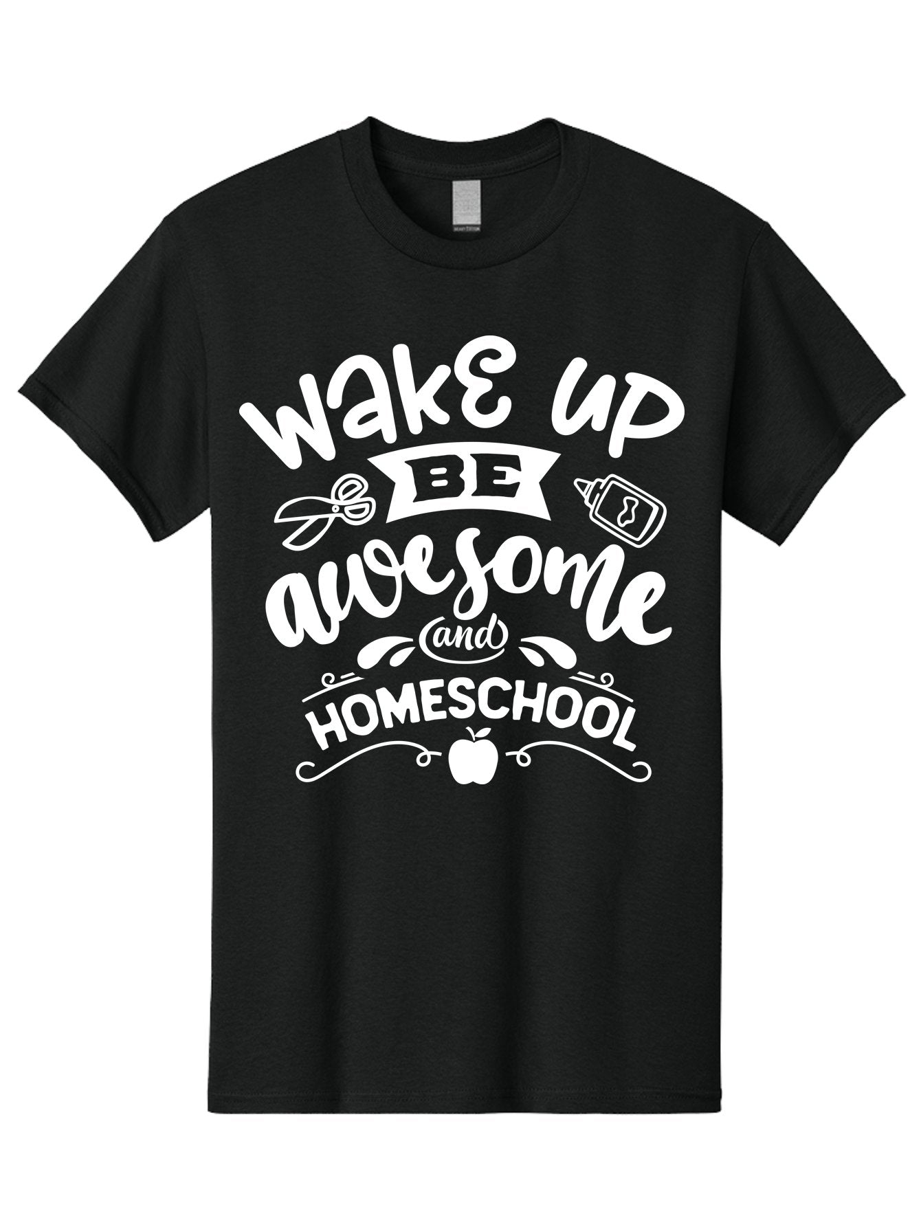 Wake-Up-Be-Awesome-And-Homeschool Men'S Graphic Tee, 100% Cotton, Comfortable Casual Summer Wear, Machine Washable, Homeschool Inspiration, Motivational Quote, Positive Affirmation, Homeschooling, Education, Learning, Apple, School Supplies Aab455 15