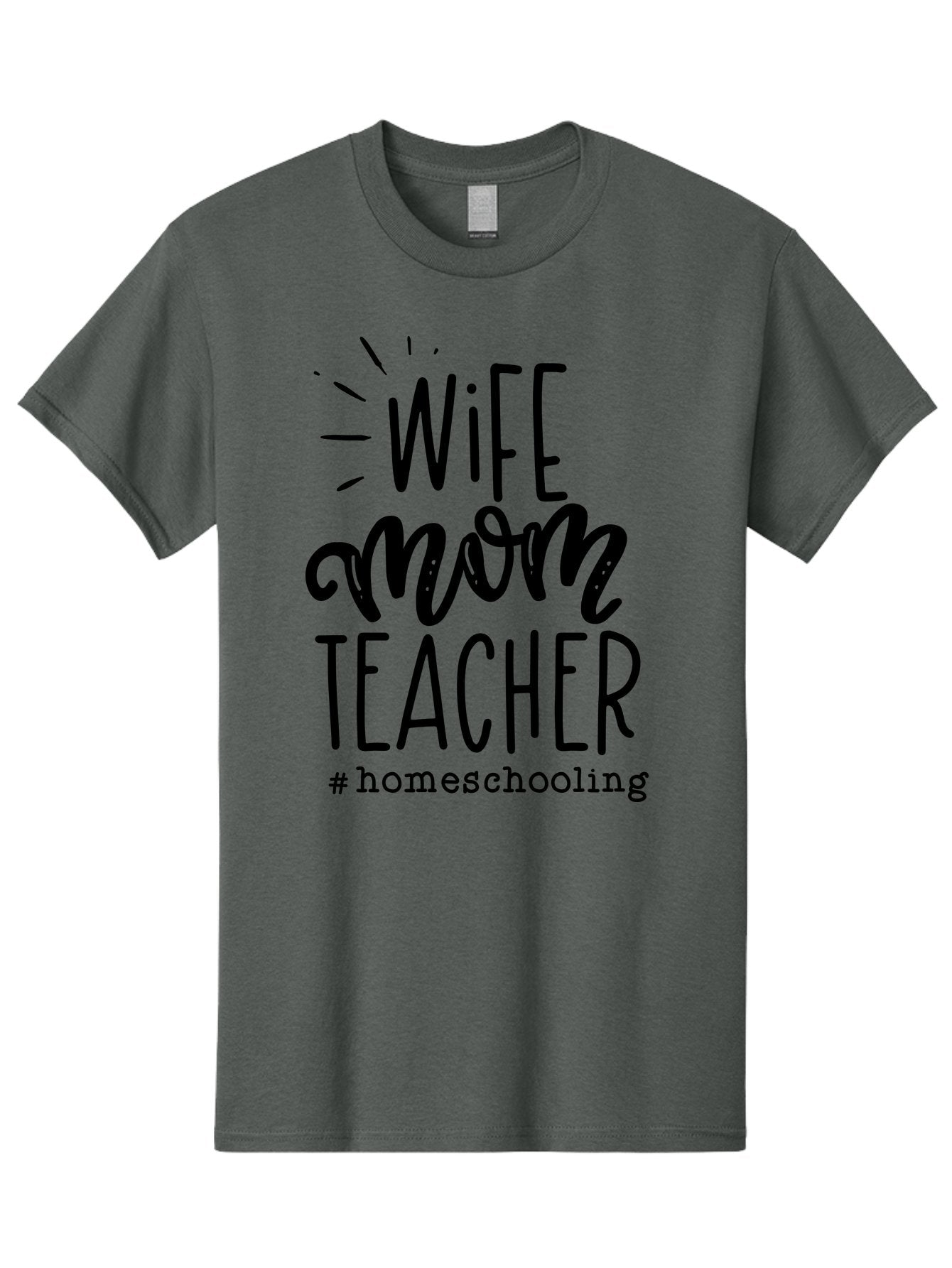 Wife-Mom-Teacher-Homeschooling-1 Men'S Graphic Tee, 100% Cotton, Comfortable Casual Summer Wear, Machine Washable, Homeschooling Mom, Wife And Teacher, Mom Life, Teacher Life, Homeschooling Quotes, Inspirational Quotes, Mom Quotes, Aab456 4