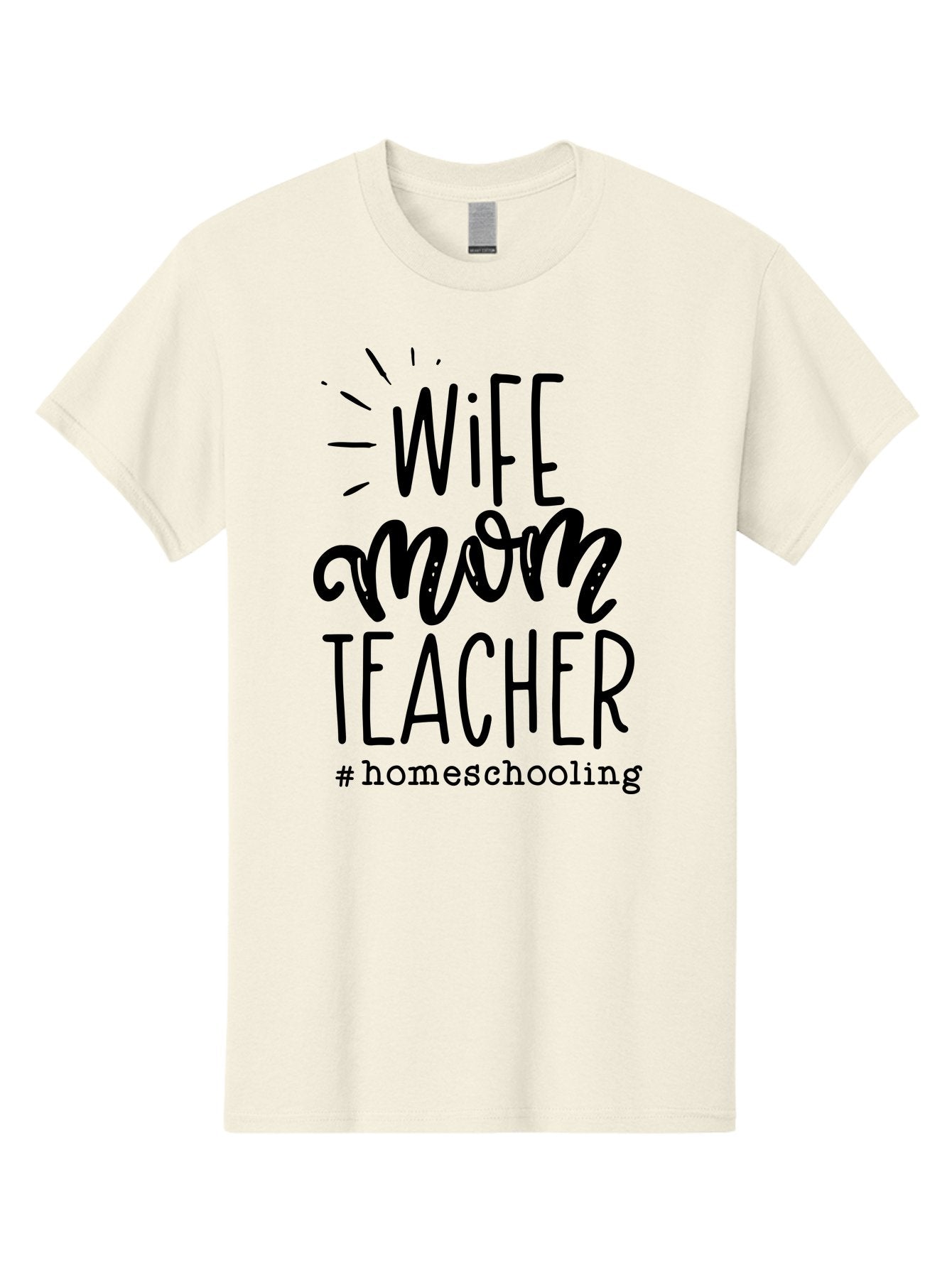 Wife-Mom-Teacher-Homeschooling-1 Men'S Graphic Tee, 100% Cotton, Comfortable Casual Summer Wear, Machine Washable, Homeschooling Mom, Wife And Teacher, Mom Life, Teacher Life, Homeschooling Quotes, Inspirational Quotes, Mom Quotes, Aab456 5