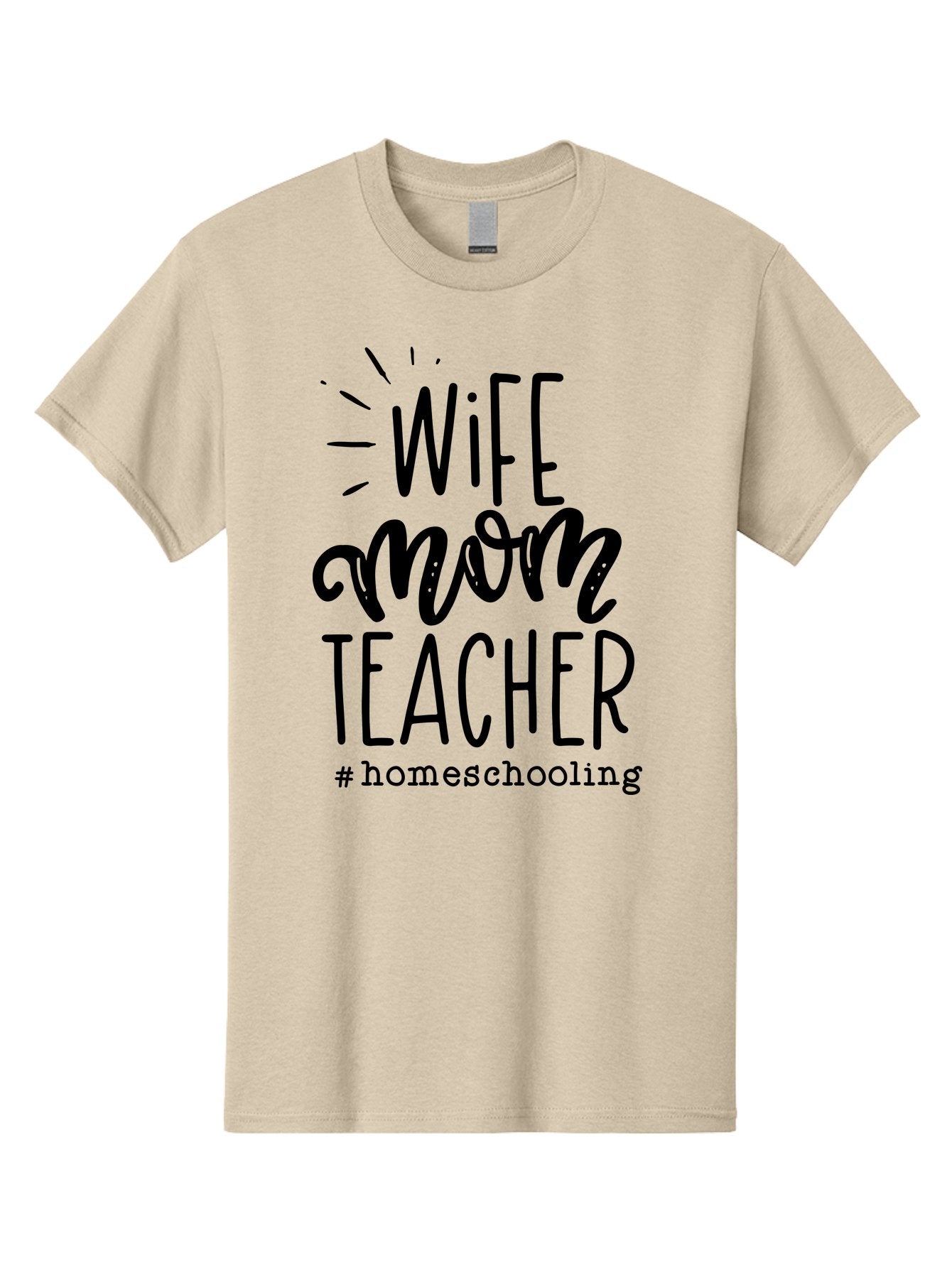 Wife-Mom-Teacher-Homeschooling-1 Men'S Graphic Tee, 100% Cotton, Comfortable Casual Summer Wear, Machine Washable, Homeschooling Mom, Wife And Teacher, Mom Life, Teacher Life, Homeschooling Quotes, Inspirational Quotes, Mom Quotes, Aab456 14