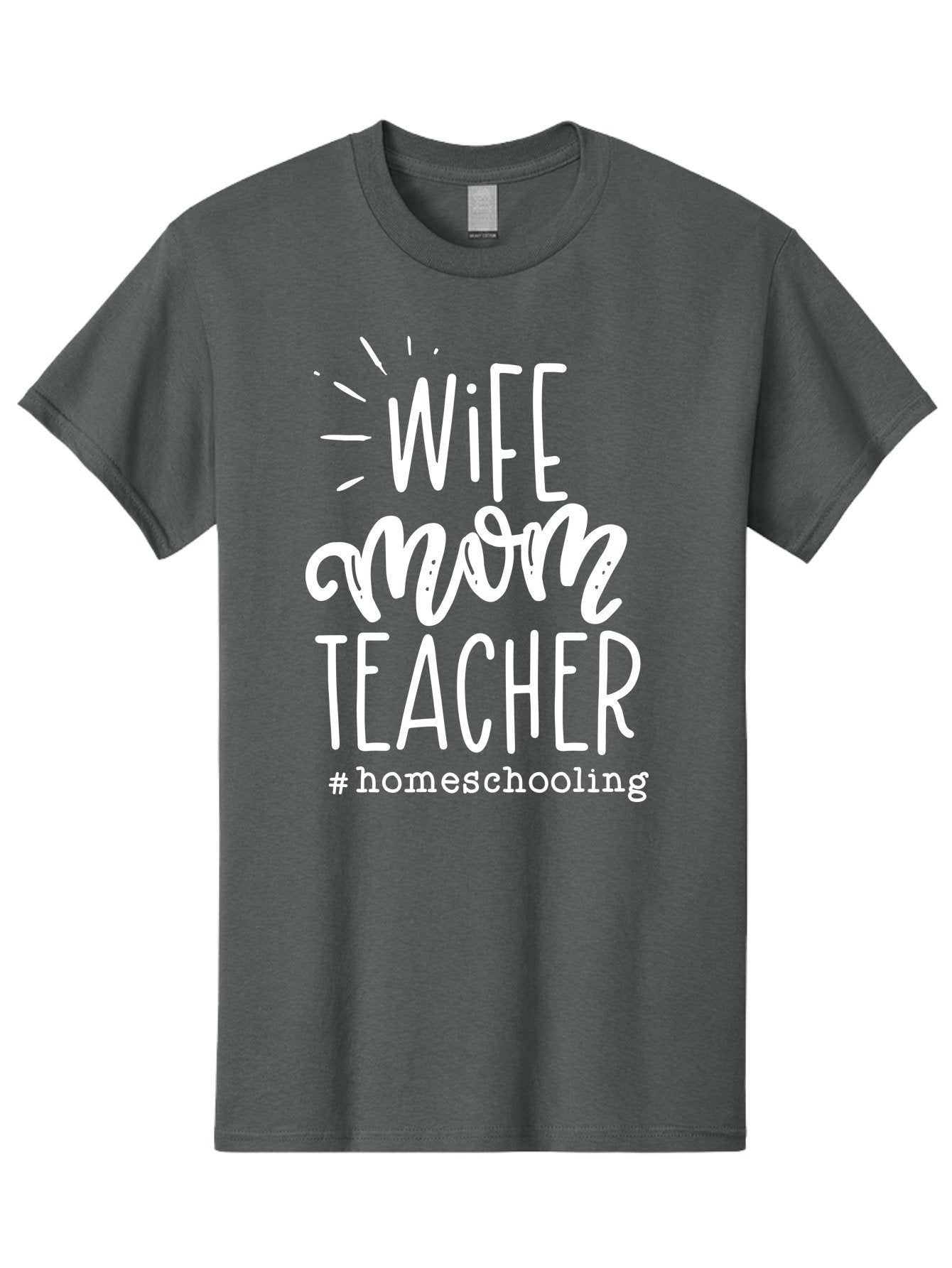 Wife-Mom-Teacher-Homeschooling Men'S Graphic Tee, 100% Cotton, Comfortable Casual Summer Wear, Machine Washable, Homeschooling Mom, Wife And Mother, Teacher Inspiration, Homeschooling Lifestyle, Parenting Goals, Mom Life, Teacher Life Aab457 10