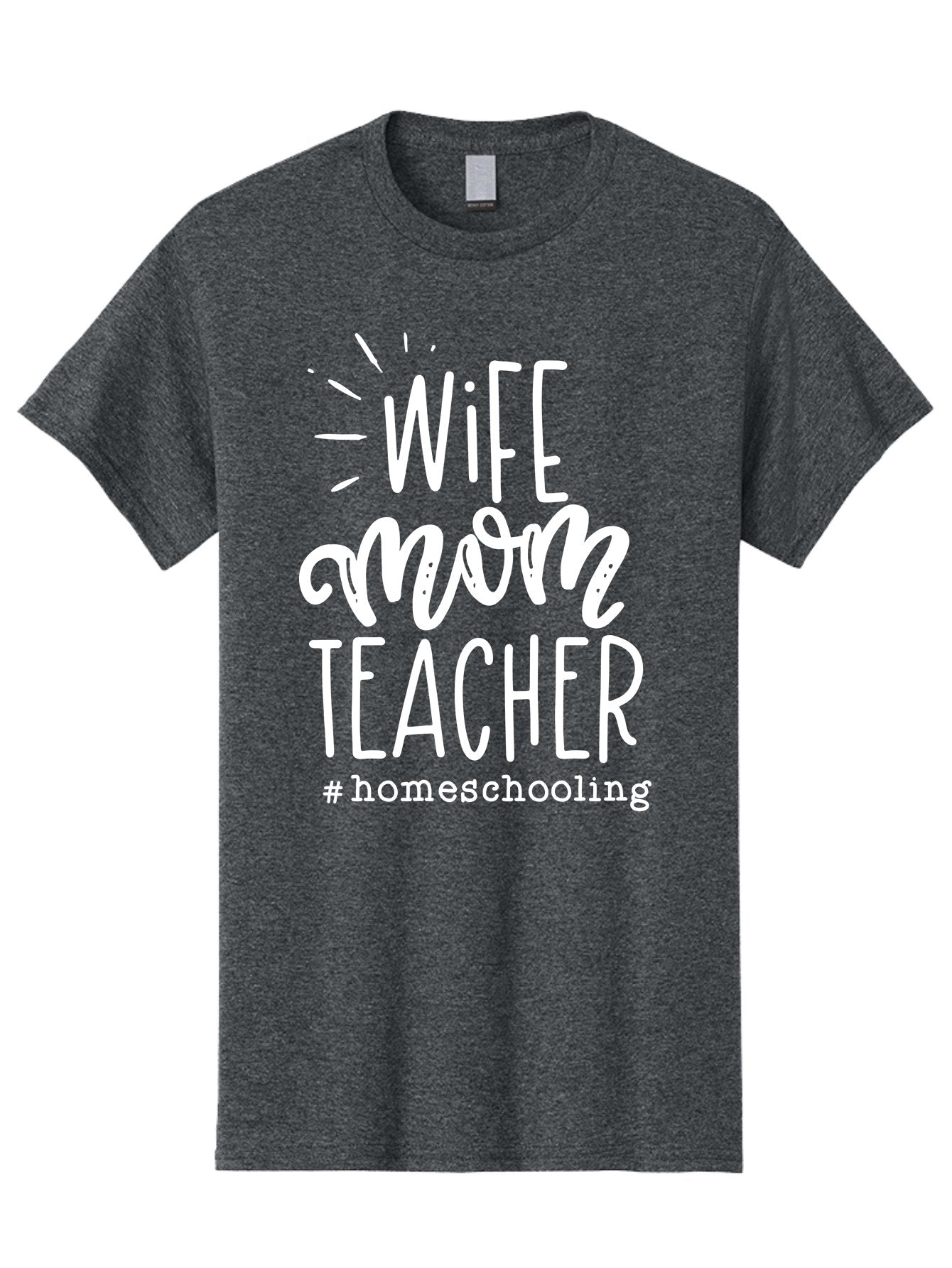 Wife-Mom-Teacher-Homeschooling Men'S Graphic Tee, 100% Cotton, Comfortable Casual Summer Wear, Machine Washable, Homeschooling Mom, Wife And Mother, Teacher Inspiration, Homeschooling Lifestyle, Parenting Goals, Mom Life, Teacher Life Aab457 8