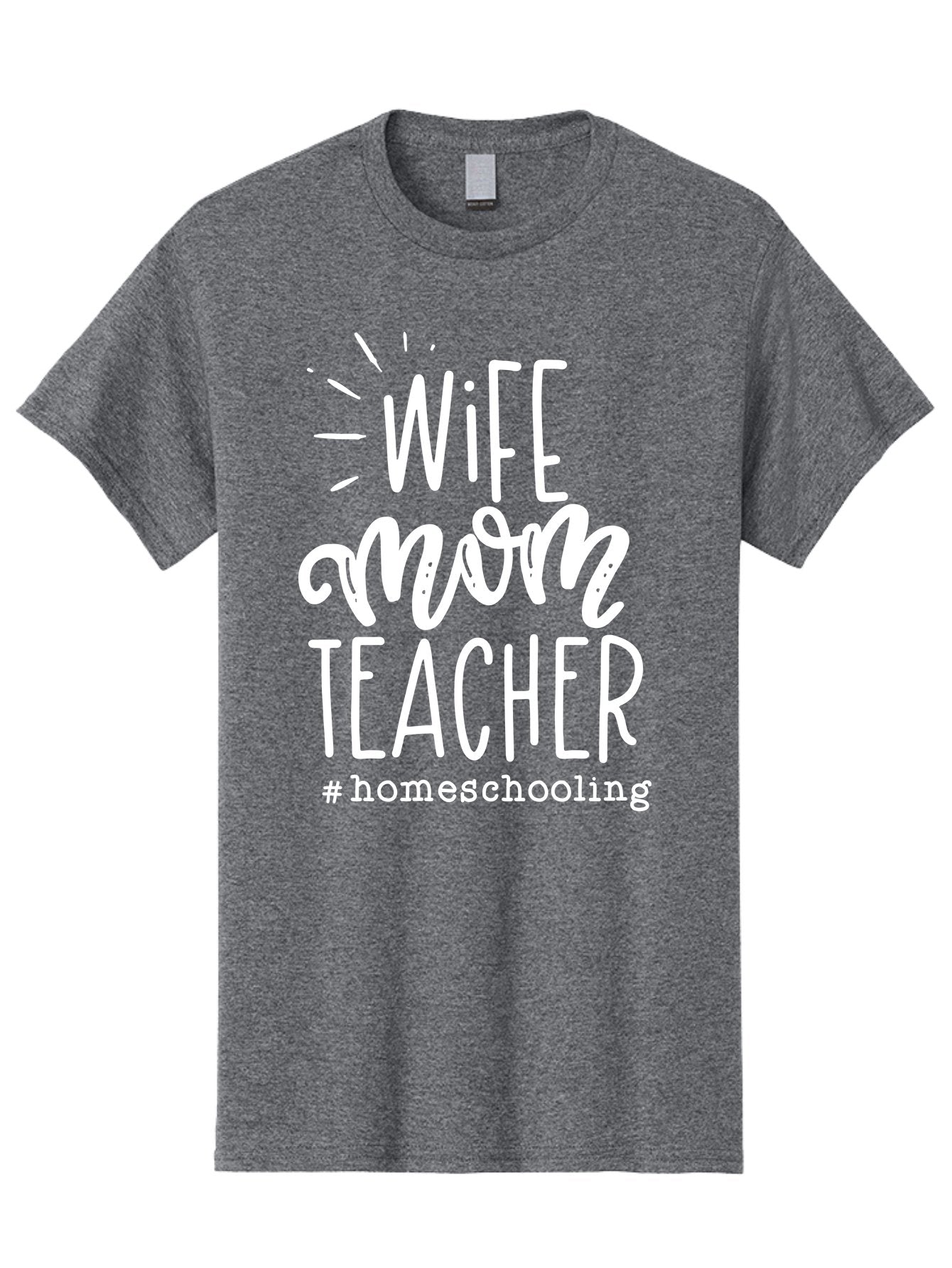 Wife-Mom-Teacher-Homeschooling Men'S Graphic Tee, 100% Cotton, Comfortable Casual Summer Wear, Machine Washable, Homeschooling Mom, Wife And Mother, Teacher Inspiration, Homeschooling Lifestyle, Parenting Goals, Mom Life, Teacher Life Aab457 9