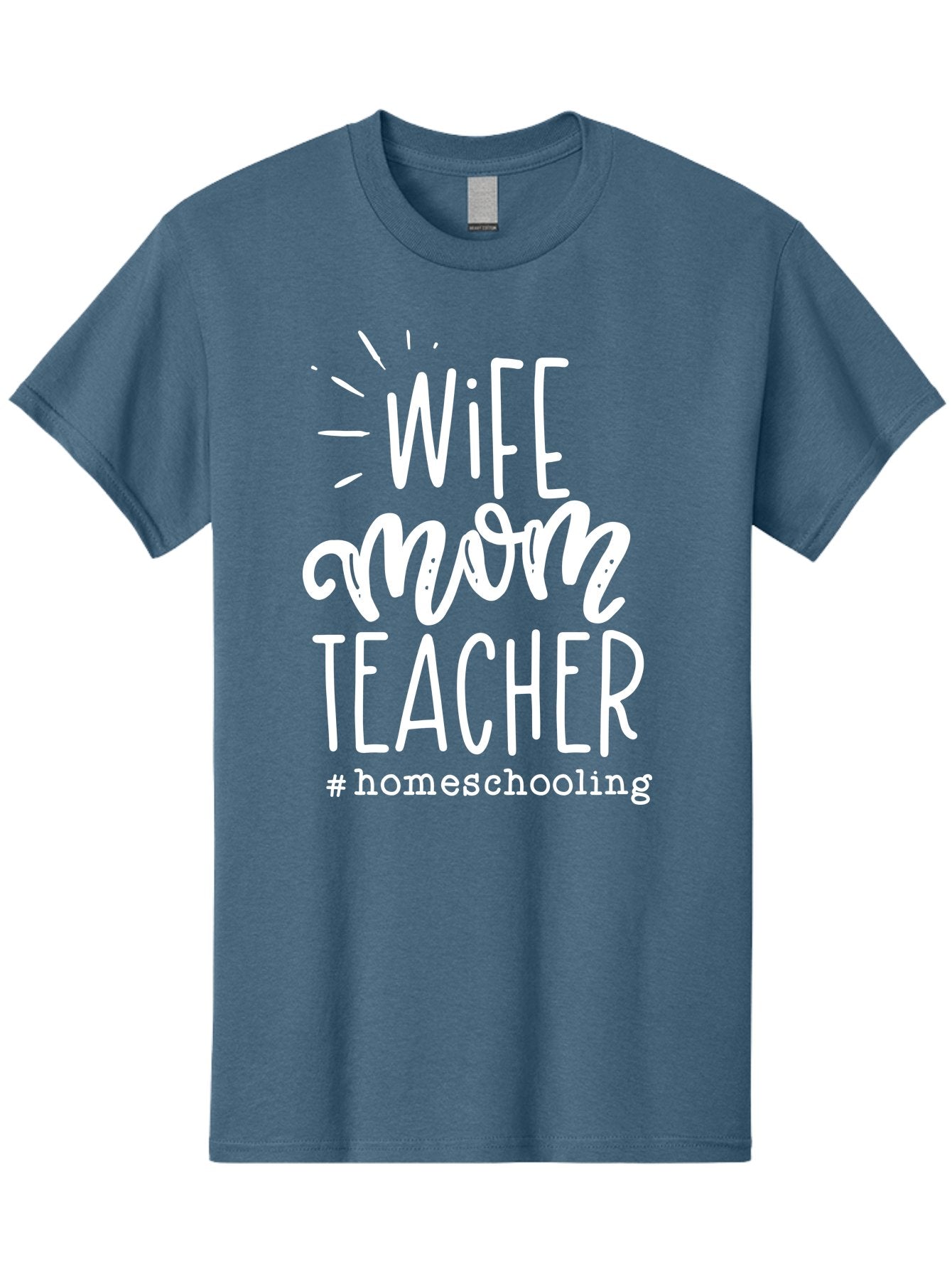 Wife-Mom-Teacher-Homeschooling Men'S Graphic Tee, 100% Cotton, Comfortable Casual Summer Wear, Machine Washable, Homeschooling Mom, Wife And Mother, Teacher Inspiration, Homeschooling Lifestyle, Parenting Goals, Mom Life, Teacher Life Aab457 7
