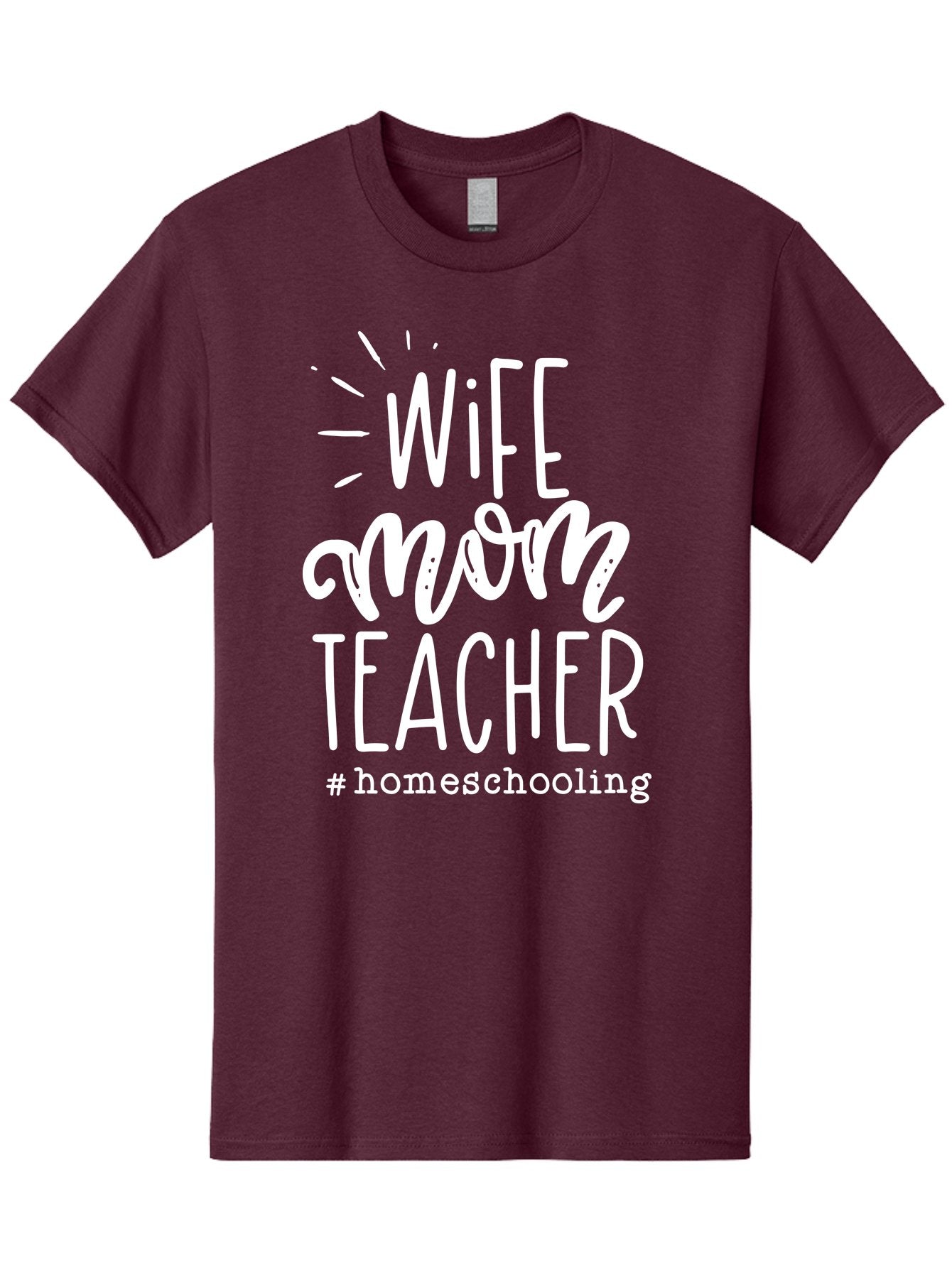 Wife-Mom-Teacher-Homeschooling Men'S Graphic Tee, 100% Cotton, Comfortable Casual Summer Wear, Machine Washable, Homeschooling Mom, Wife And Mother, Teacher Inspiration, Homeschooling Lifestyle, Parenting Goals, Mom Life, Teacher Life Aab457 11