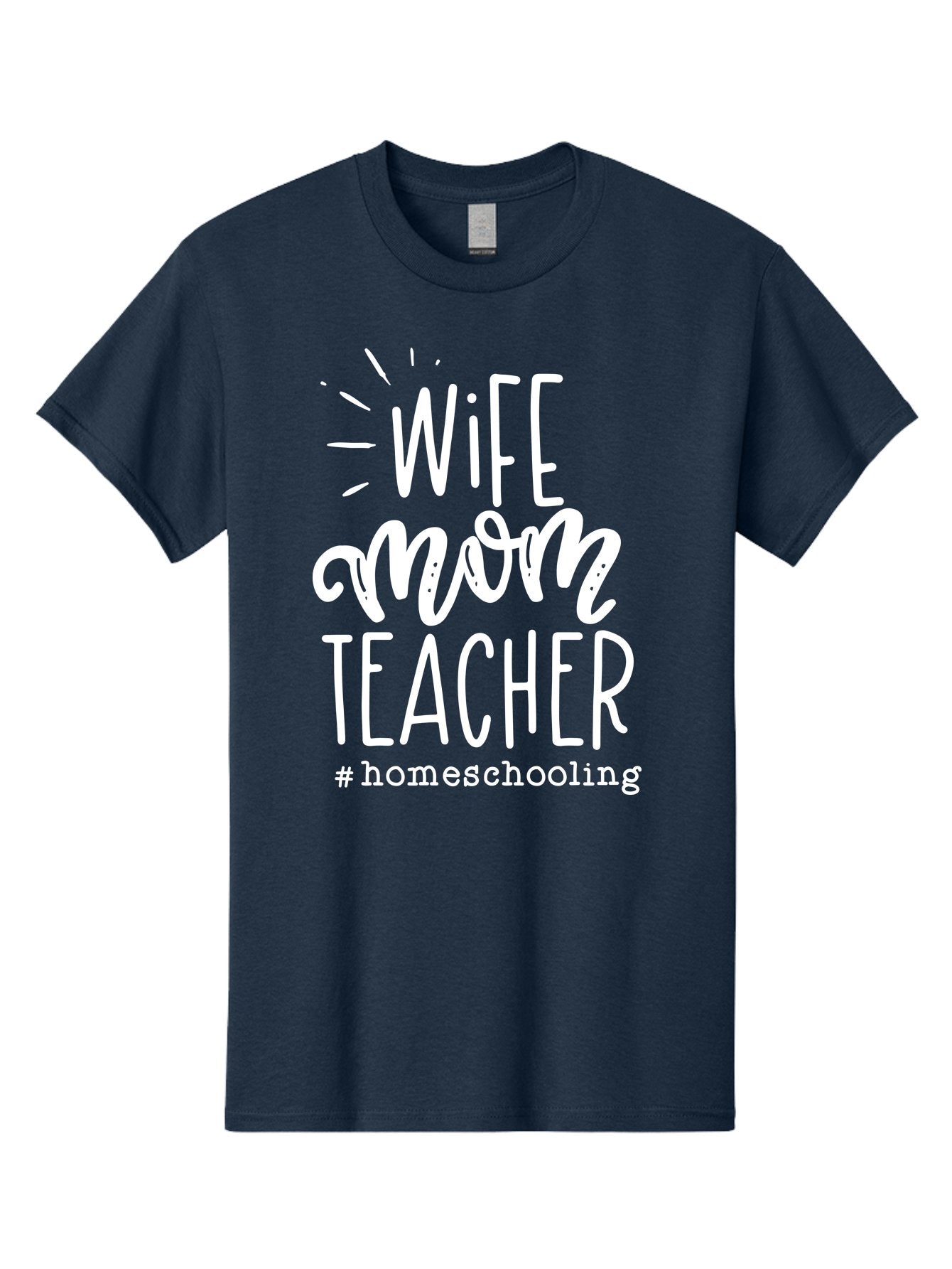 Wife-Mom-Teacher-Homeschooling Men'S Graphic Tee, 100% Cotton, Comfortable Casual Summer Wear, Machine Washable, Homeschooling Mom, Wife And Mother, Teacher Inspiration, Homeschooling Lifestyle, Parenting Goals, Mom Life, Teacher Life Aab457 4