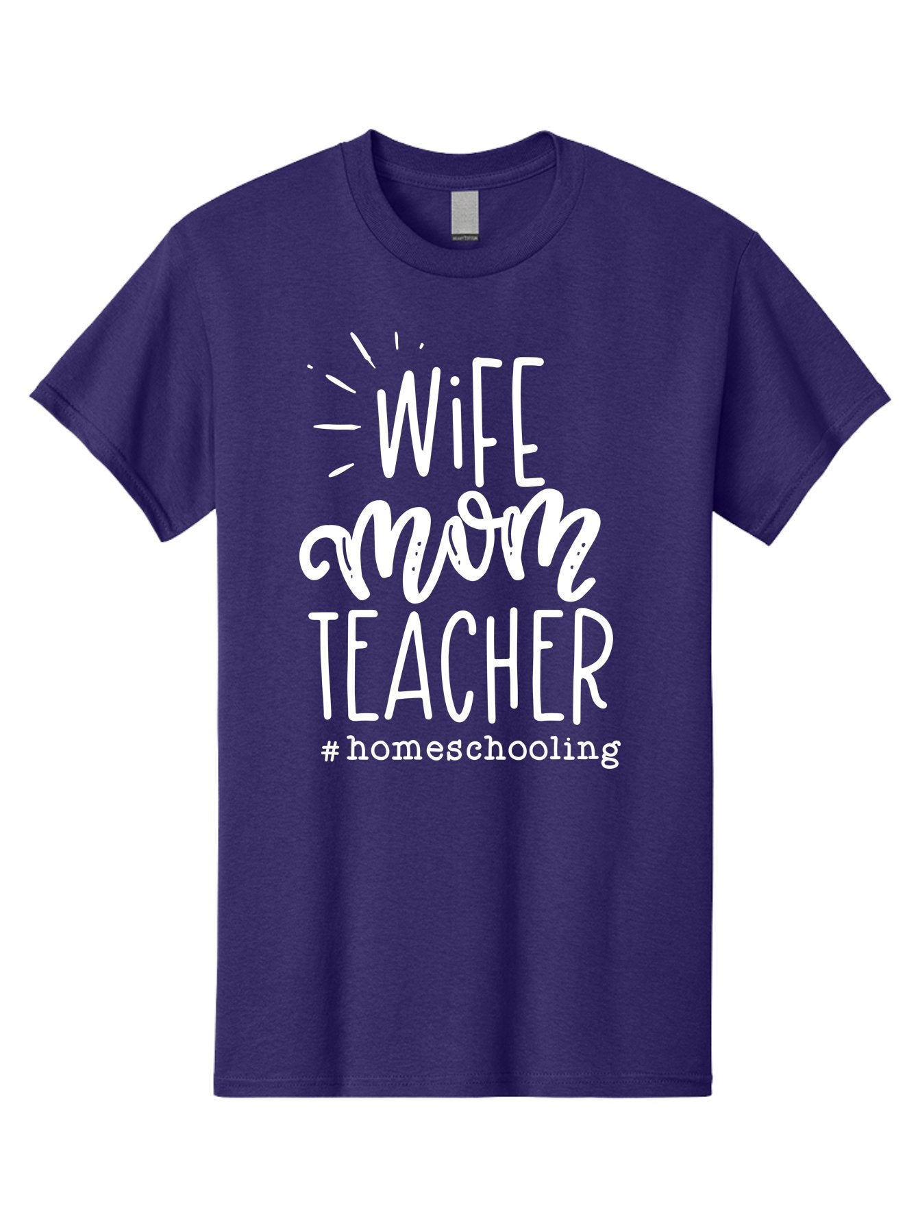 Wife-Mom-Teacher-Homeschooling Men'S Graphic Tee, 100% Cotton, Comfortable Casual Summer Wear, Machine Washable, Homeschooling Mom, Wife And Mother, Teacher Inspiration, Homeschooling Lifestyle, Parenting Goals, Mom Life, Teacher Life Aab457 5