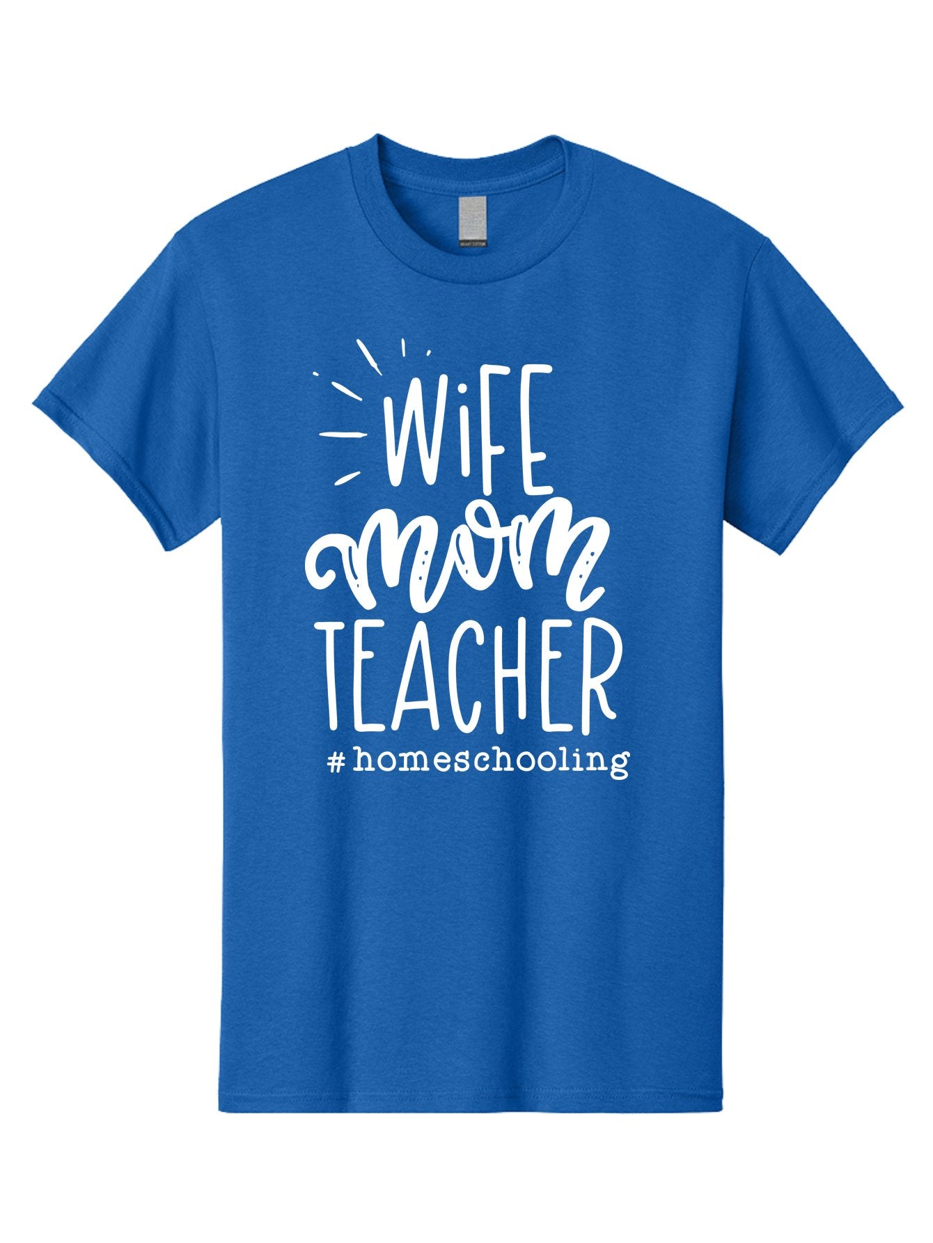 Wife-Mom-Teacher-Homeschooling Men'S Graphic Tee, 100% Cotton, Comfortable Casual Summer Wear, Machine Washable, Homeschooling Mom, Wife And Mother, Teacher Inspiration, Homeschooling Lifestyle, Parenting Goals, Mom Life, Teacher Life Aab457 15