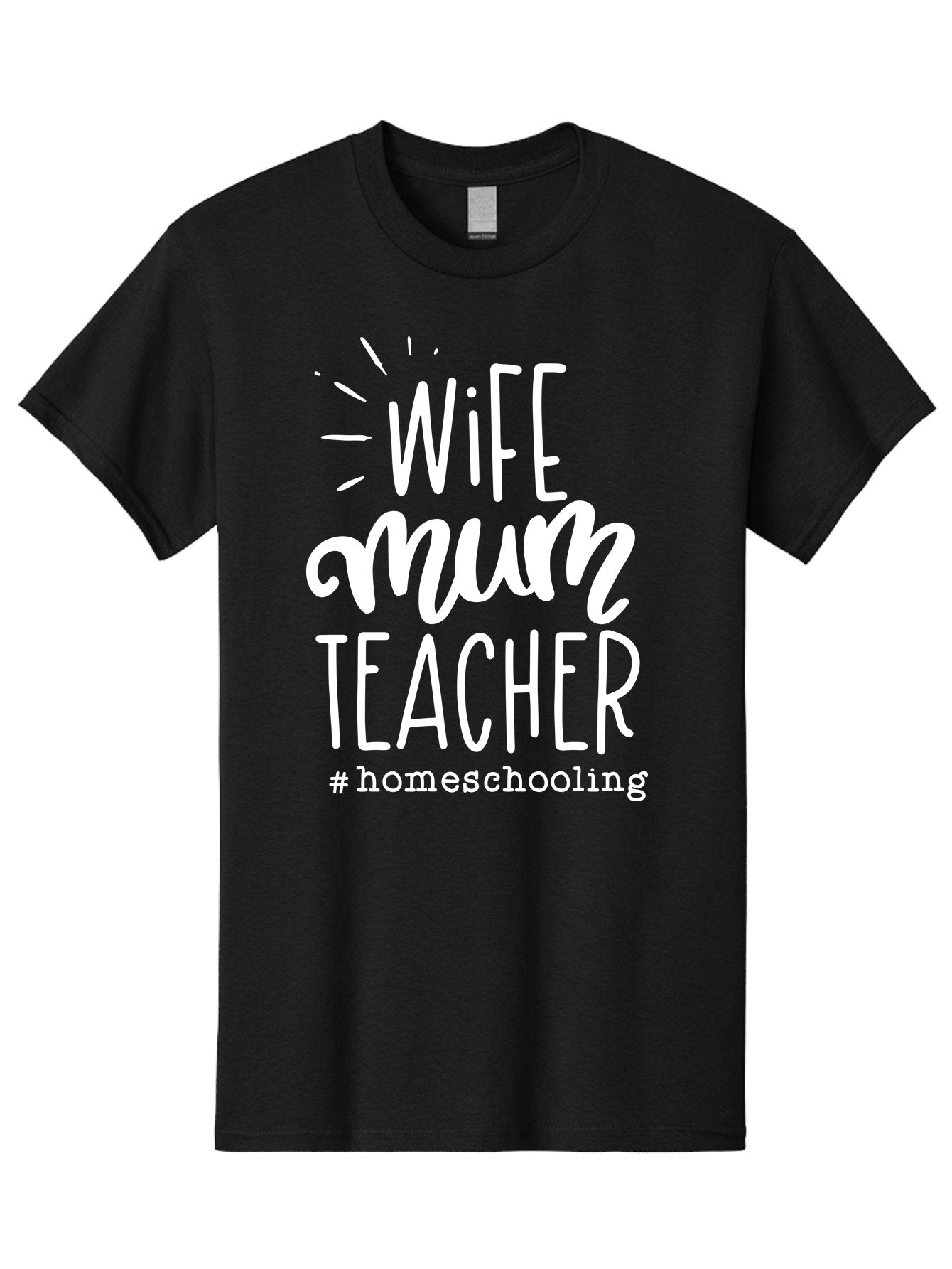 Wife-Mum-Teacher-Homeschooling Men'S Graphic Tee, 100% Cotton, Comfortable Casual Summer Wear, Machine Washable, Wife, Mum, Teacher, Homeschooling, Family Roles, Teaching At Home, Modern Parenting, Family Values Aab458 3